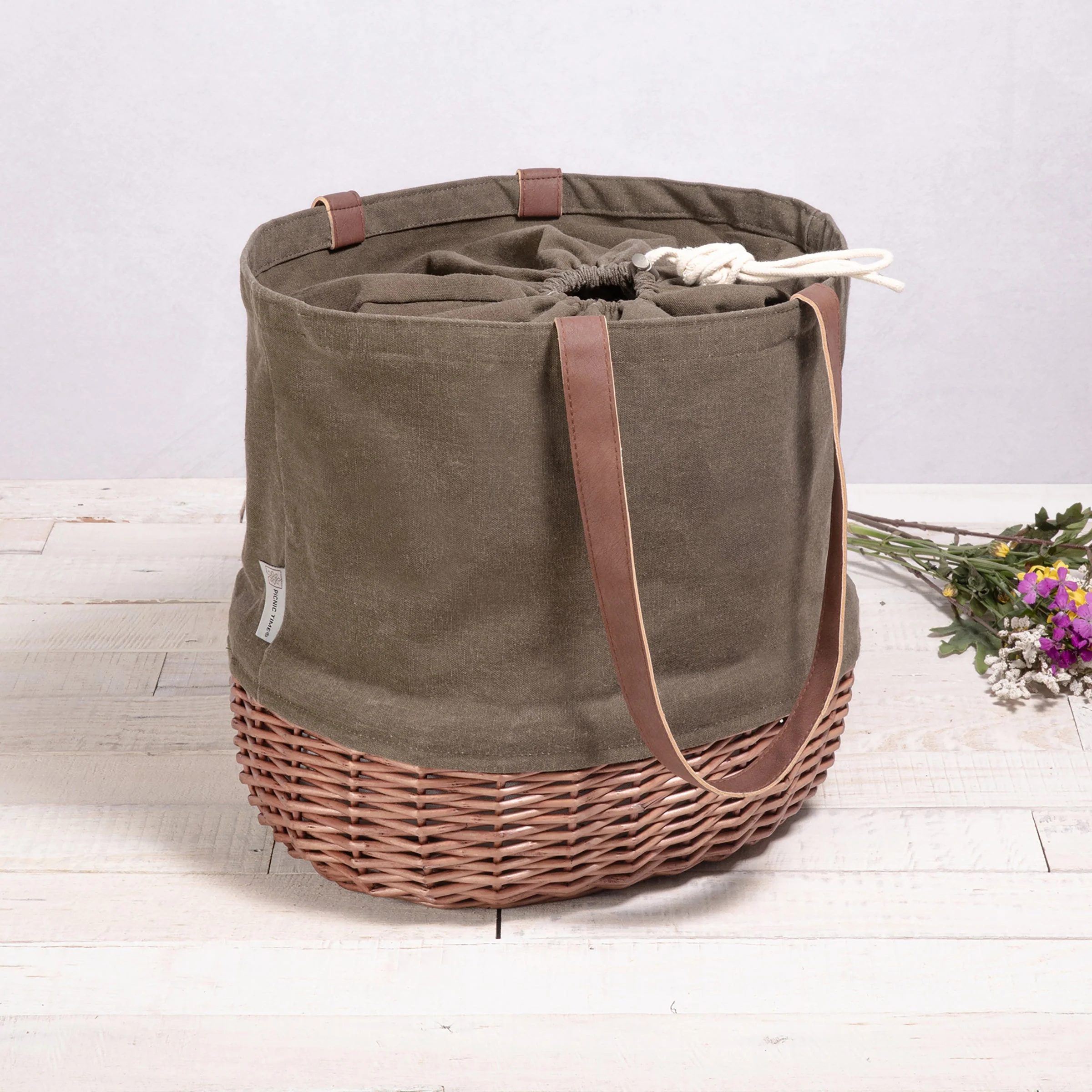 Coronado Canvas and Willow Basket Tote - Image 27