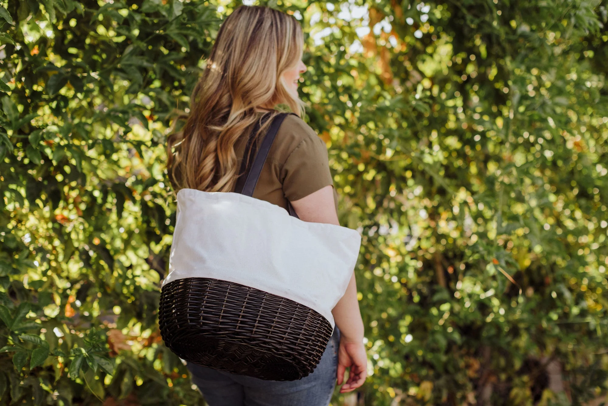 Coronado Canvas and Willow Basket Tote - Image 36