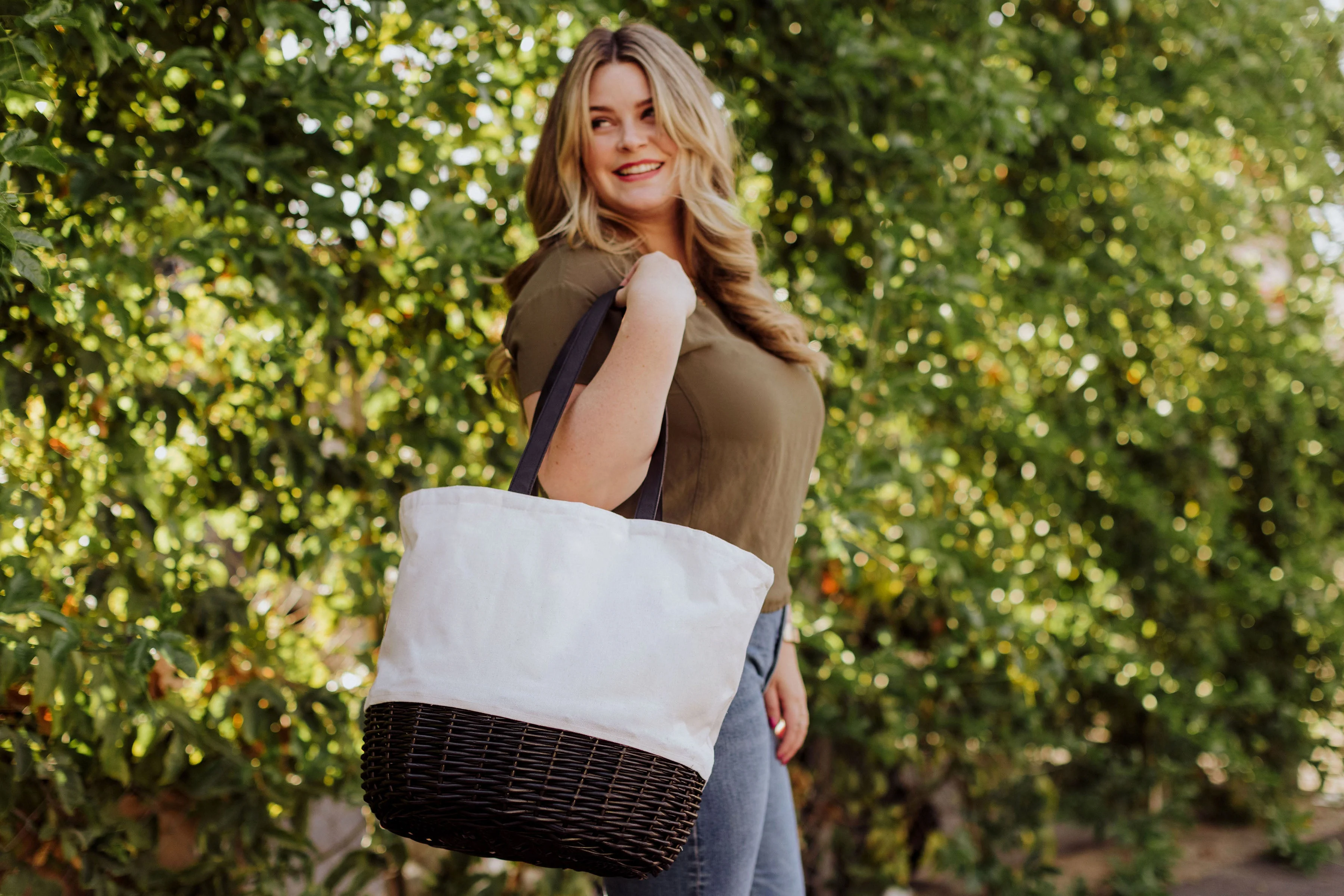 Coronado Canvas and Willow Basket Tote - Image 40