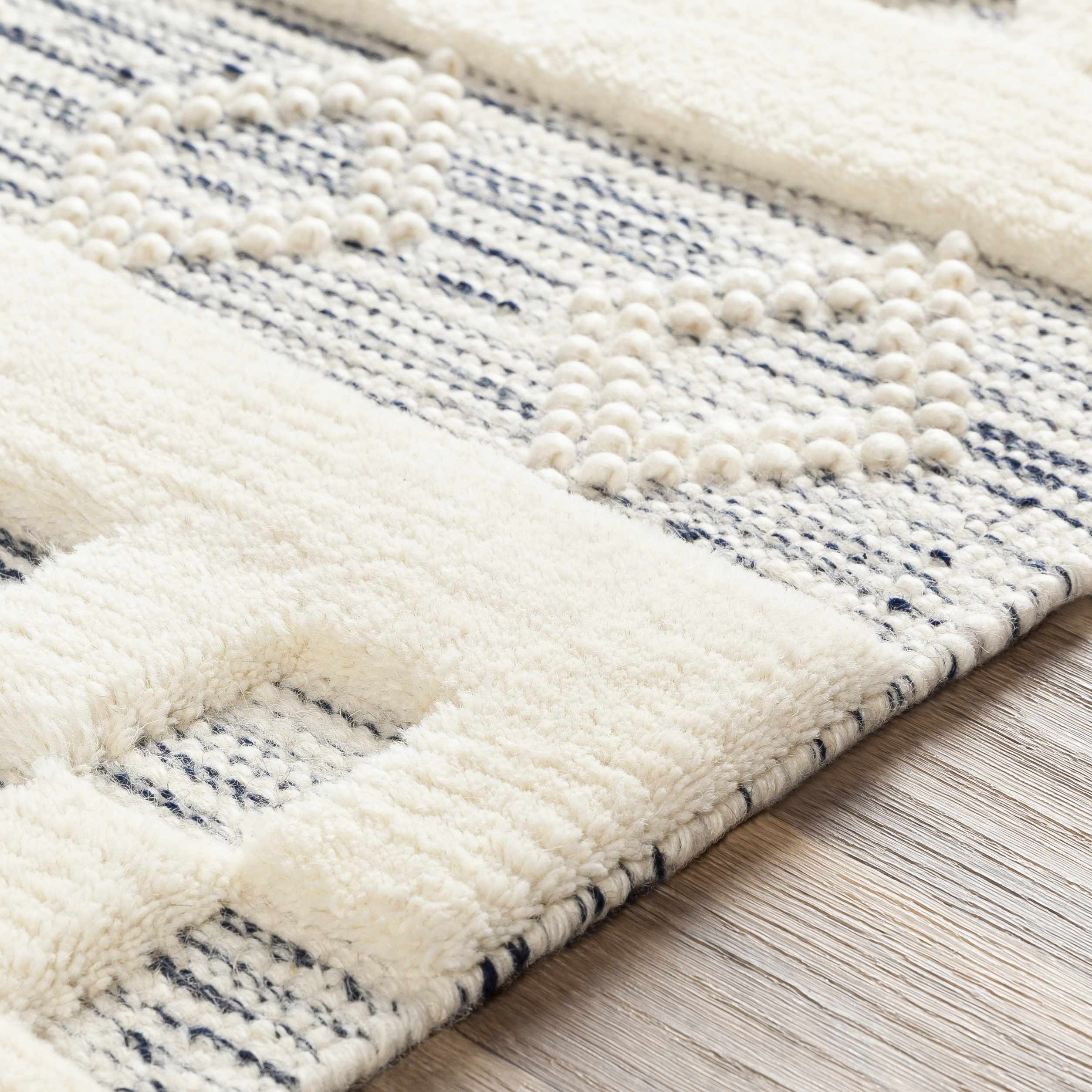 Corry Cream&Black Wool Rug - Clearance - Image 6