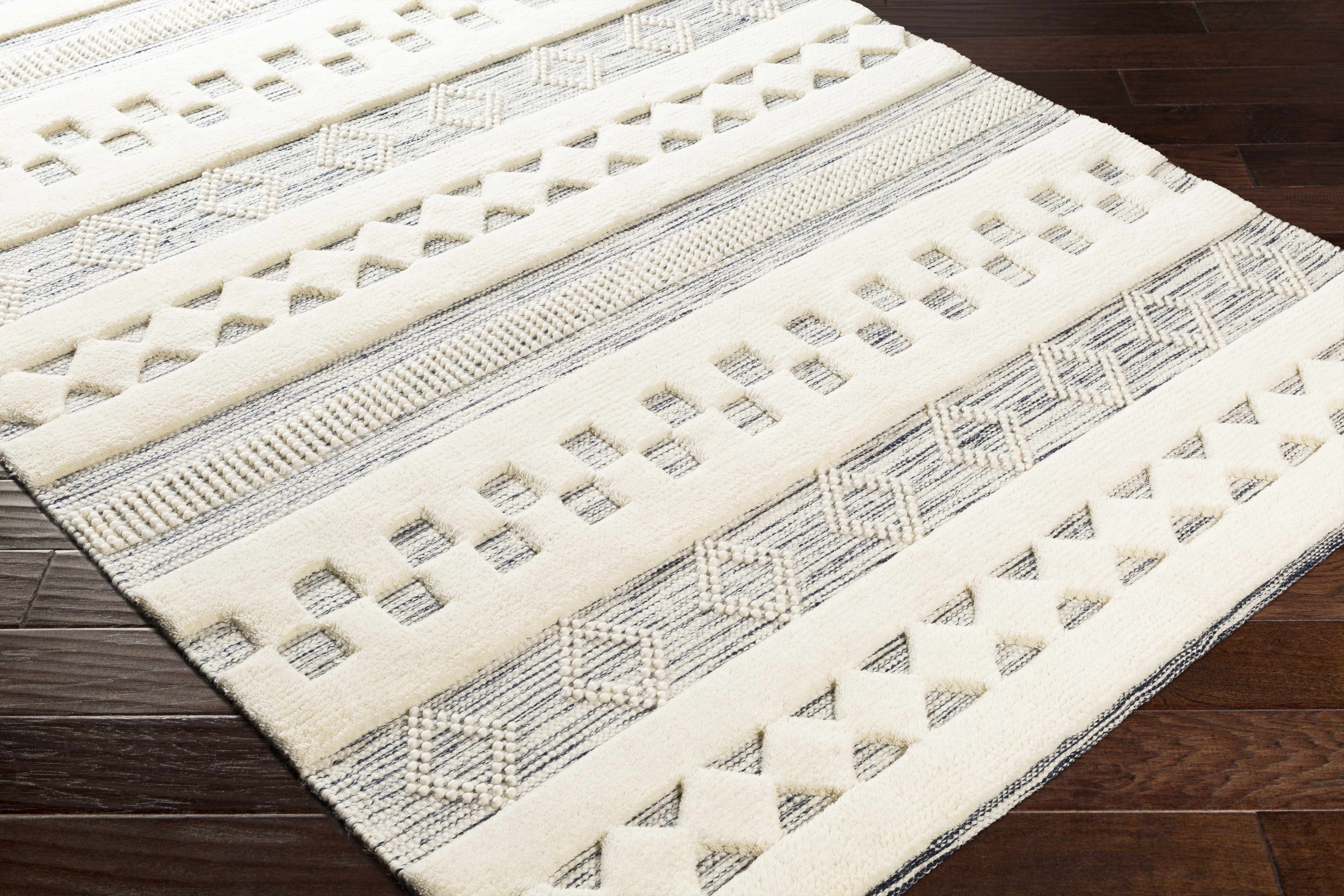 Corry Cream&Black Wool Rug - Clearance - Image 8