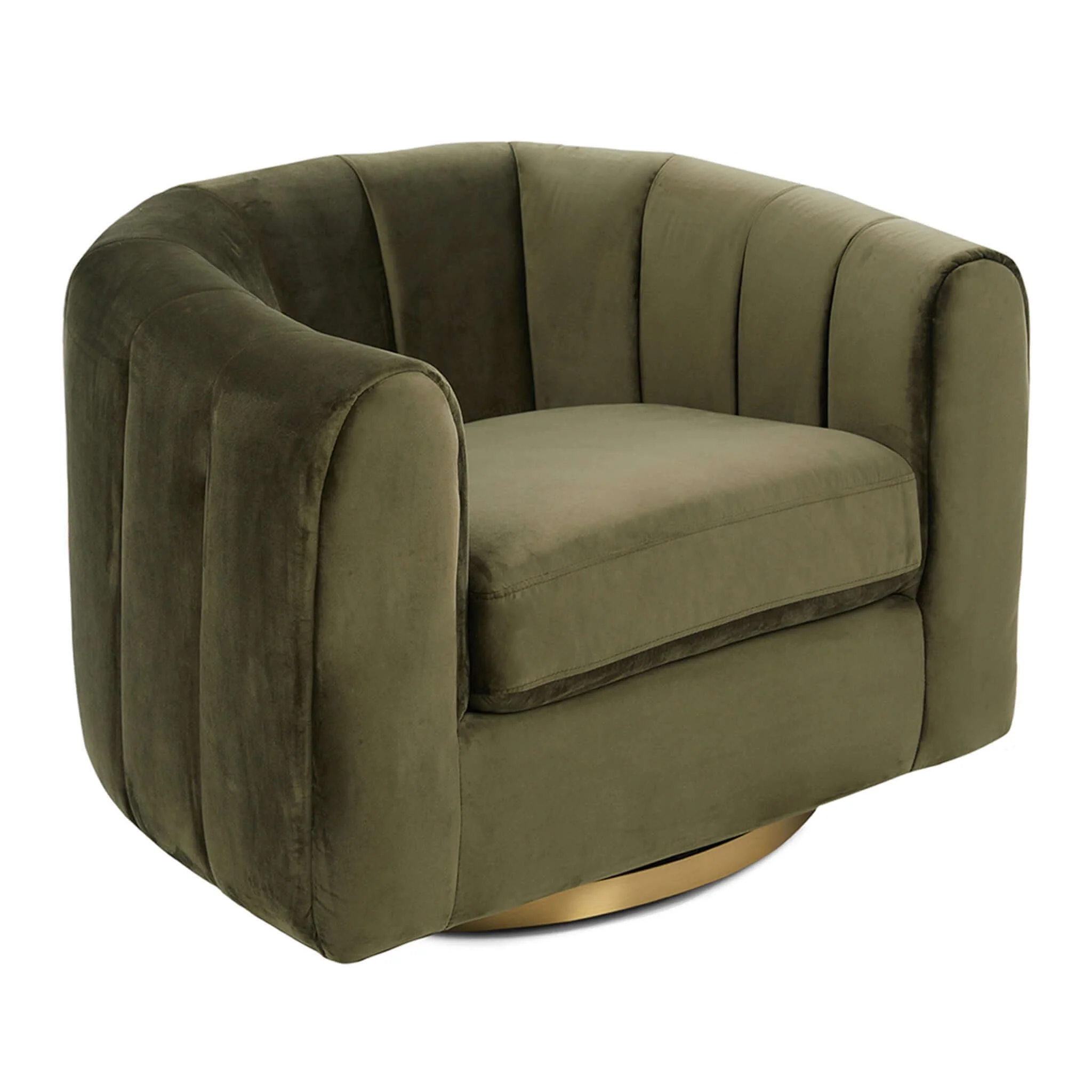 Cosey Green Velvet Swivel Chair - Image 2