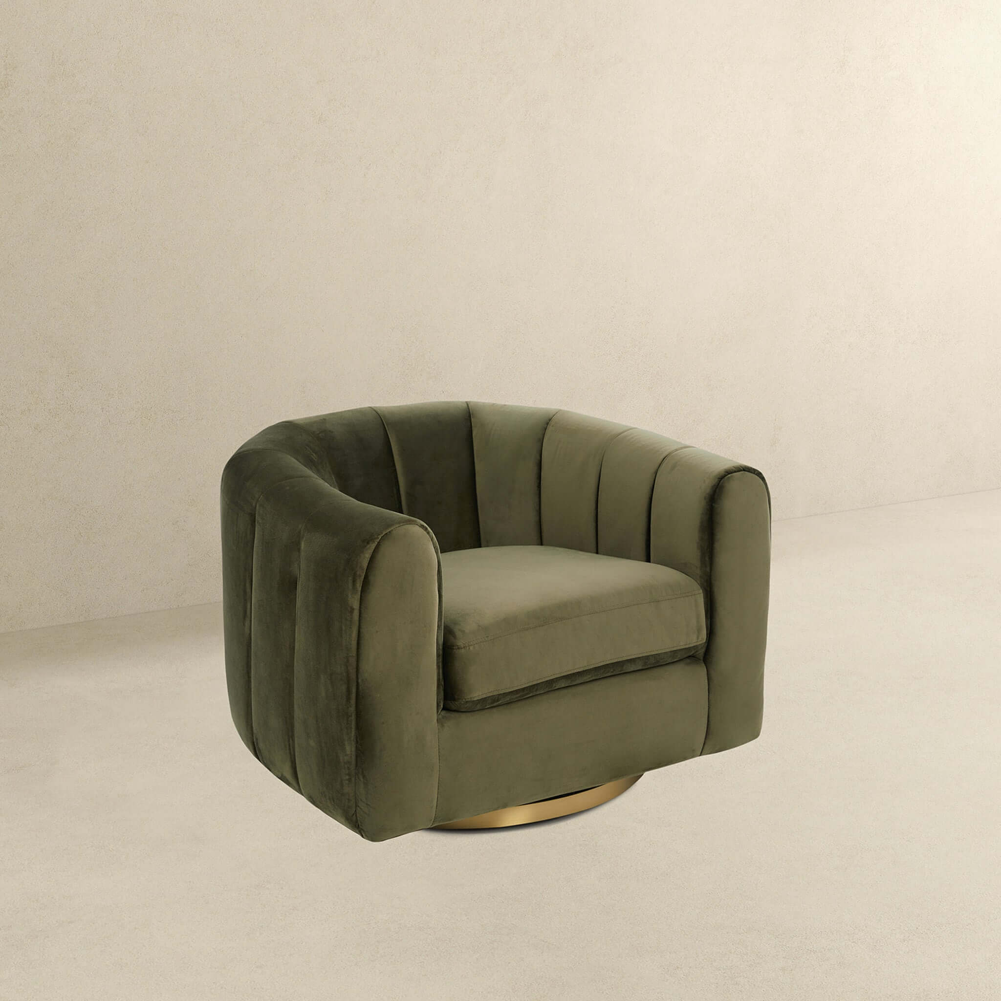 Cosey Green Velvet Swivel Chair - Image 3