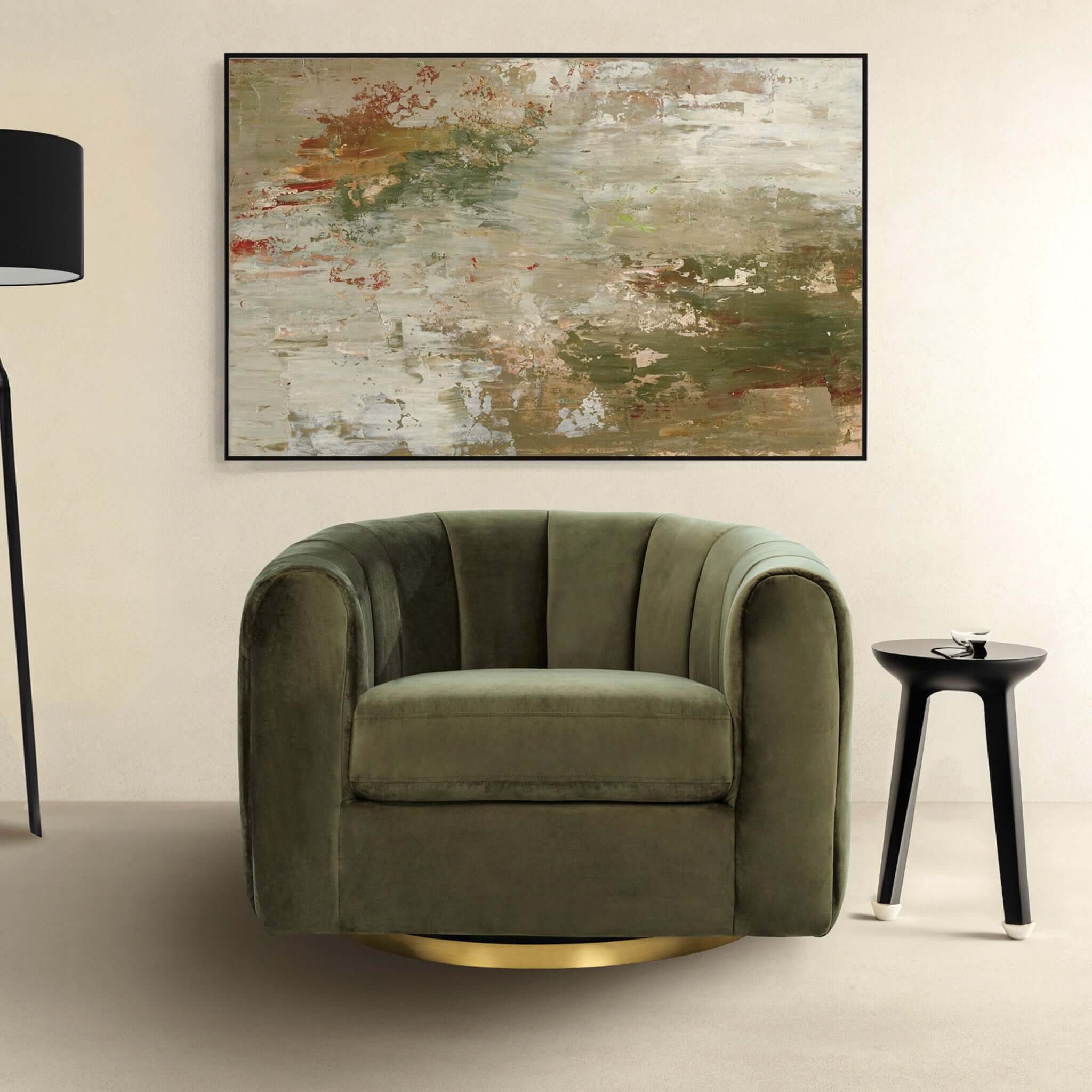 Cosey Green Velvet Swivel Chair - Image 7
