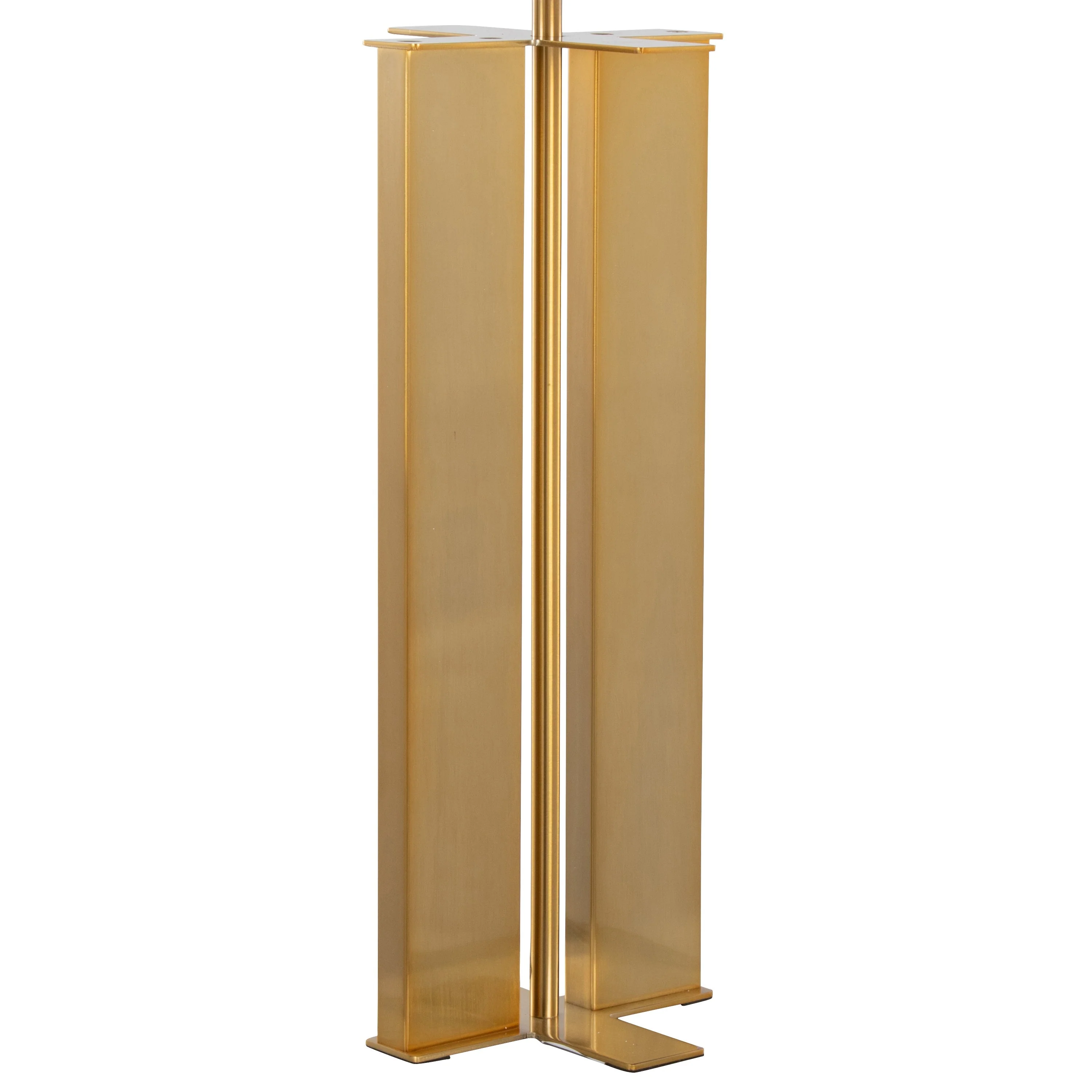 Cosmo 28' Glam Metal Table Lamp in Antique Brass and White Linen - Image 5