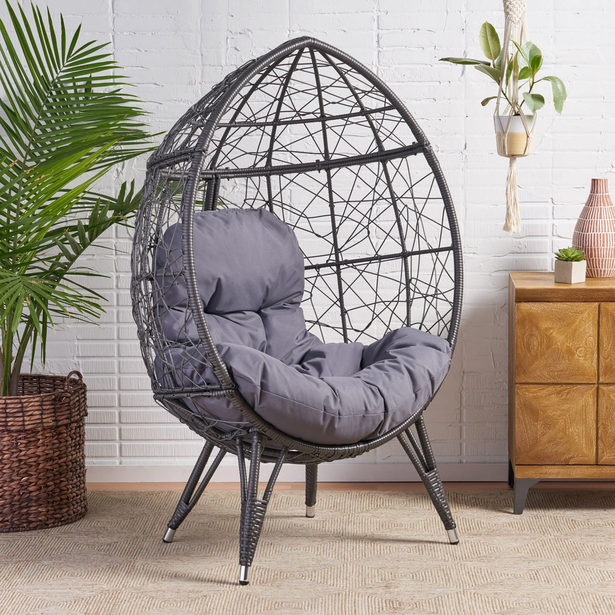 Cosmos - Round Hammered Iron Teardrop Chair - Image 3