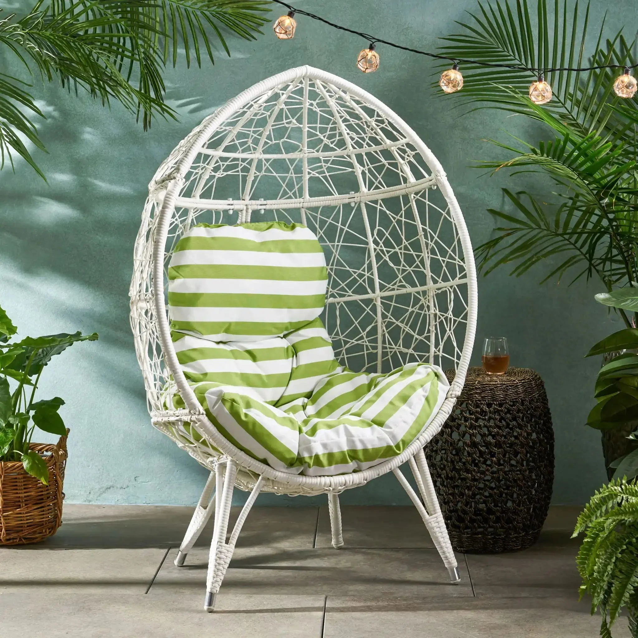 Cosmos - Round Hammered Iron Teardrop Chair - Image 4