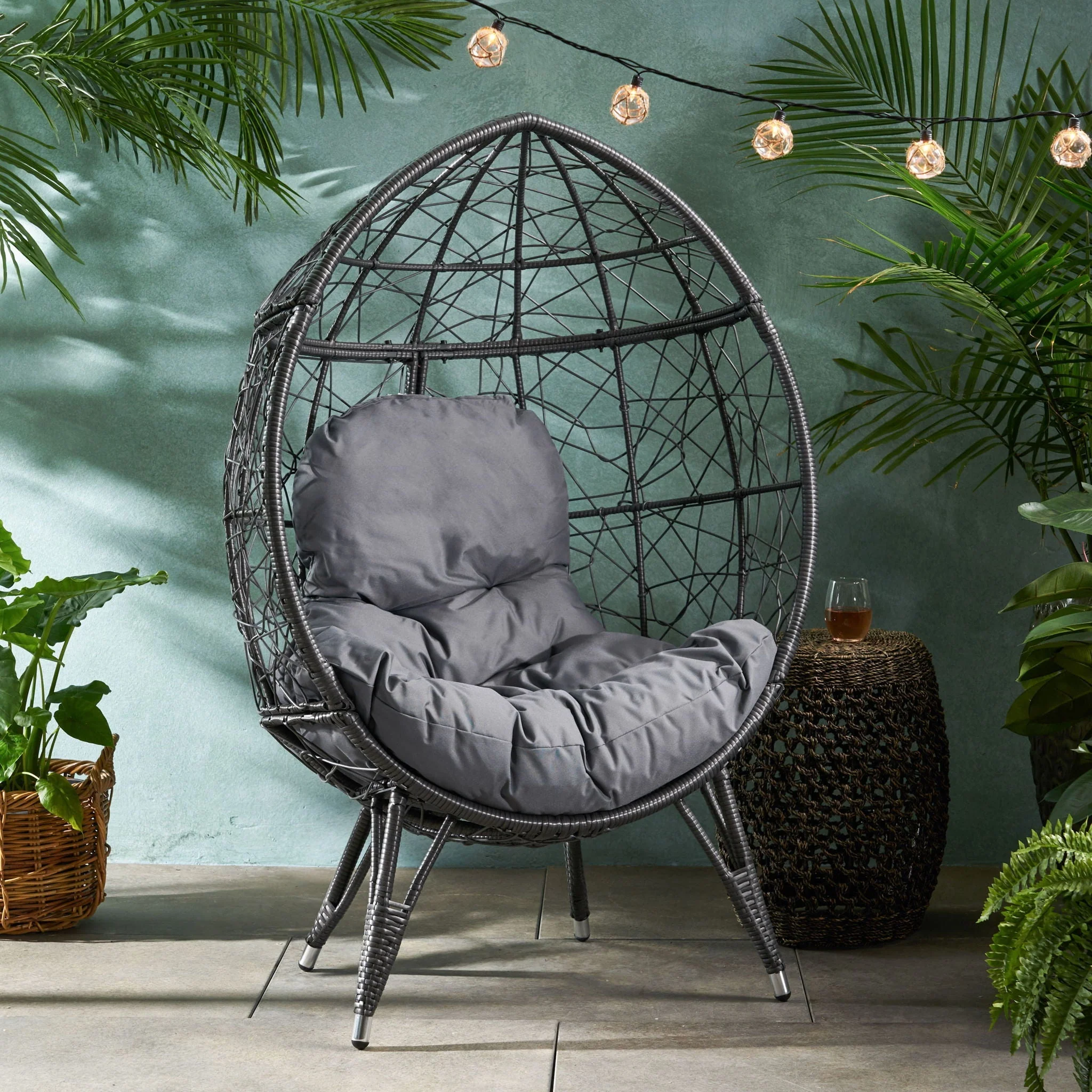 Cosmos - Round Hammered Iron Teardrop Chair - Image 5