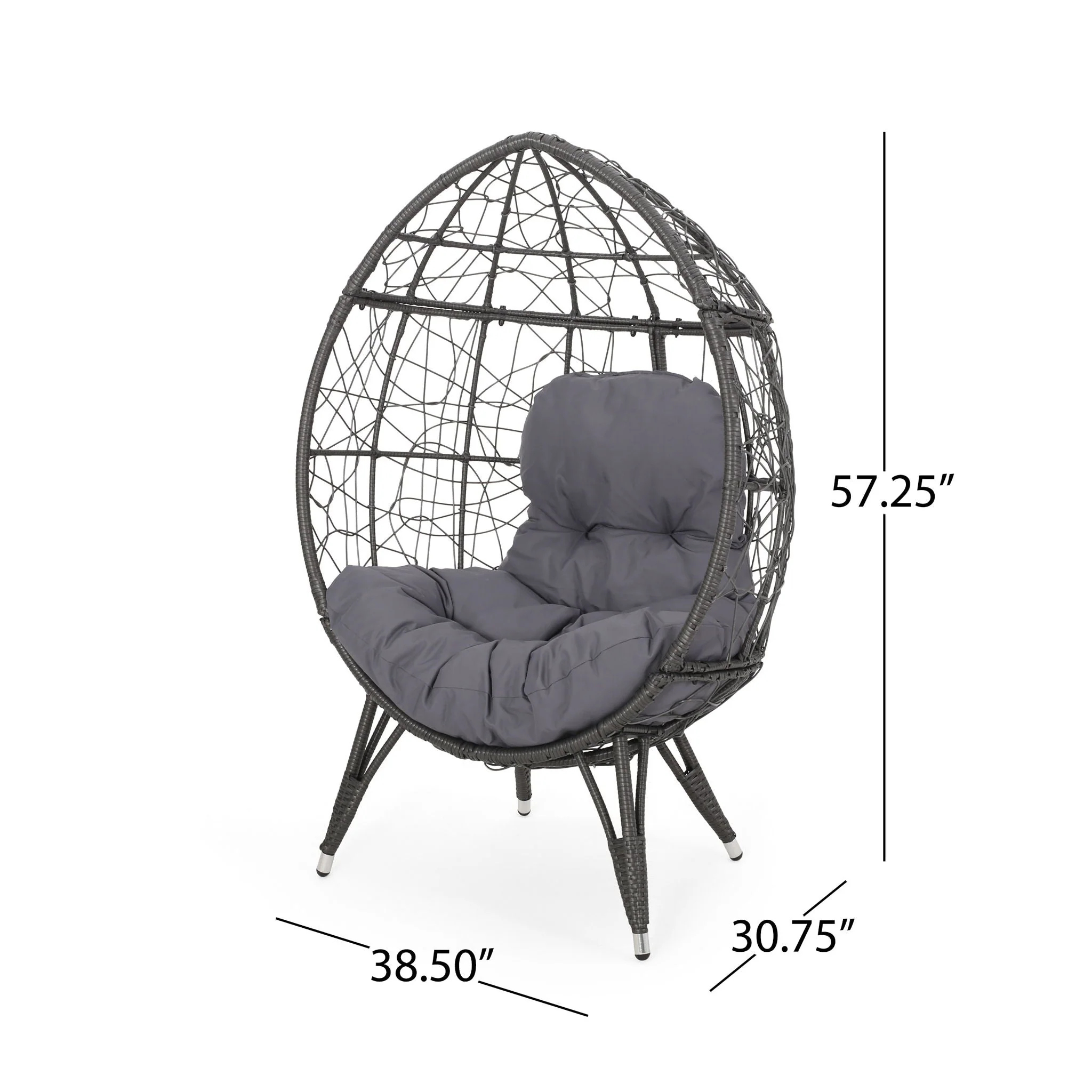 Cosmos - Round Hammered Iron Teardrop Chair - Image 8