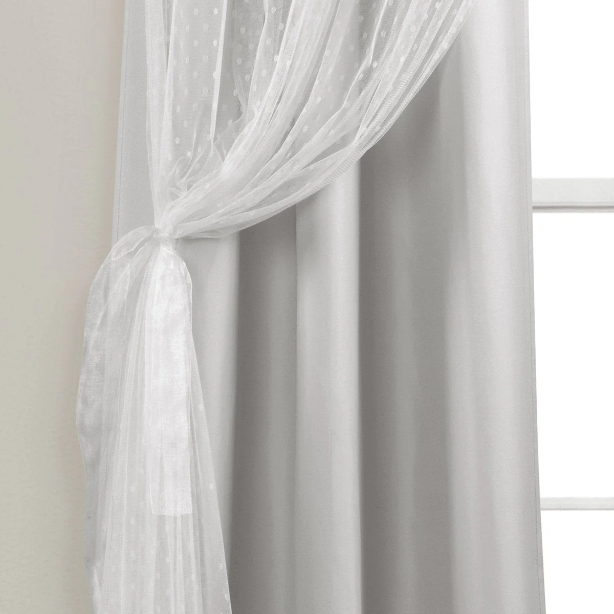 Cottage Polka Dot Sheer Window Curtain - Image 14