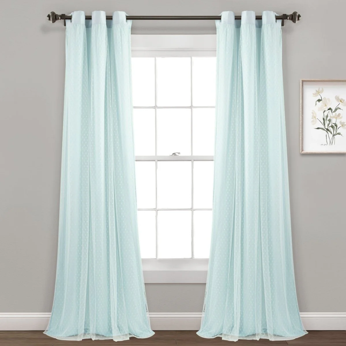 Cottage Polka Dot Sheer Window Curtain - Image 2
