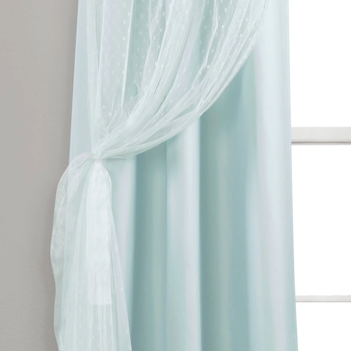 Cottage Polka Dot Sheer Window Curtain - Image 6
