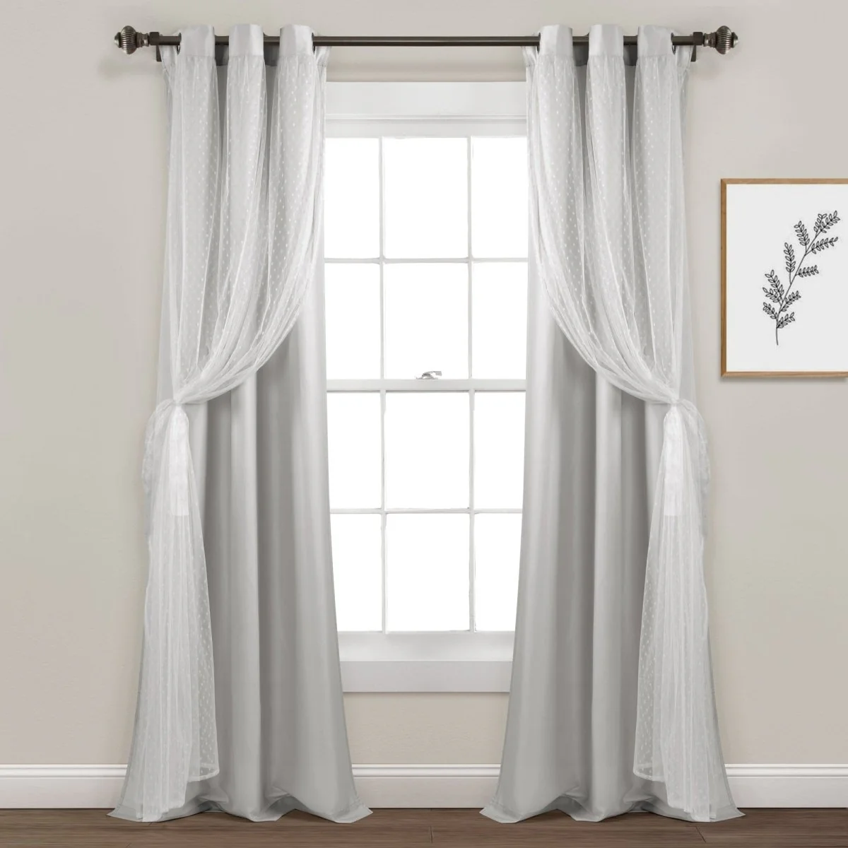 Cottage Polka Dot Sheer Window Curtain - Image 9
