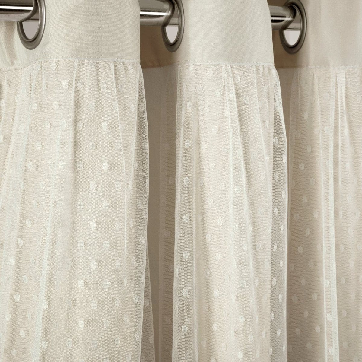 Cottage Polka Dot Sheer Window Curtain Panel Set - Image 10