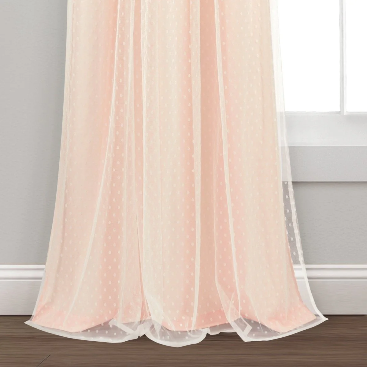 Cottage Polka Dot Sheer Window Curtain Panel Set - Image 15