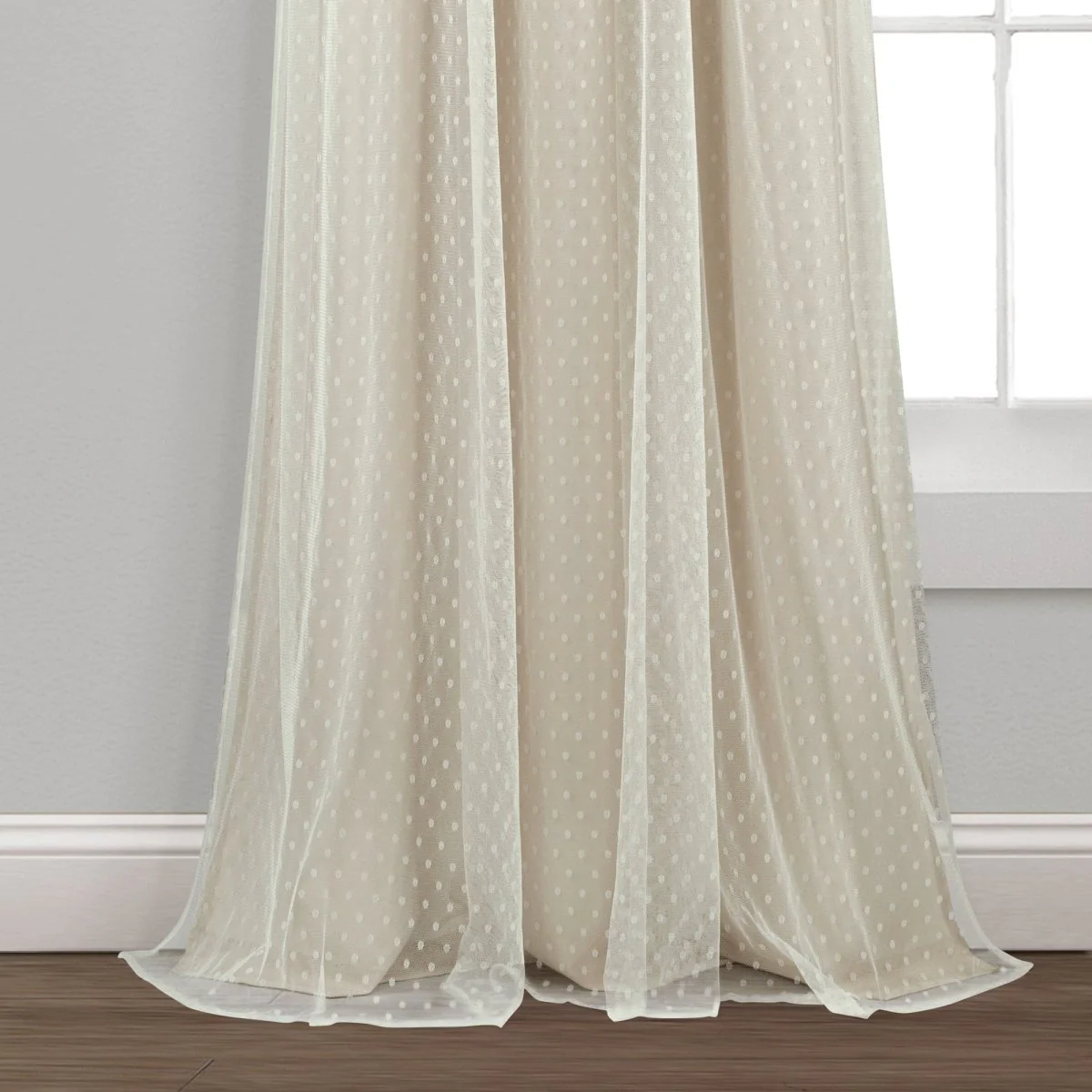 Cottage Polka Dot Sheer Window Curtain Panel Set - Image 27