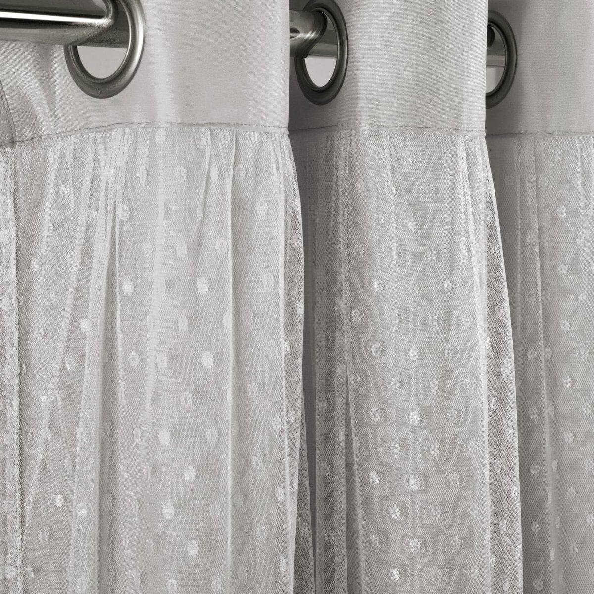 Cottage Polka Dot Sheer Window Curtain Panel Set - Image 7