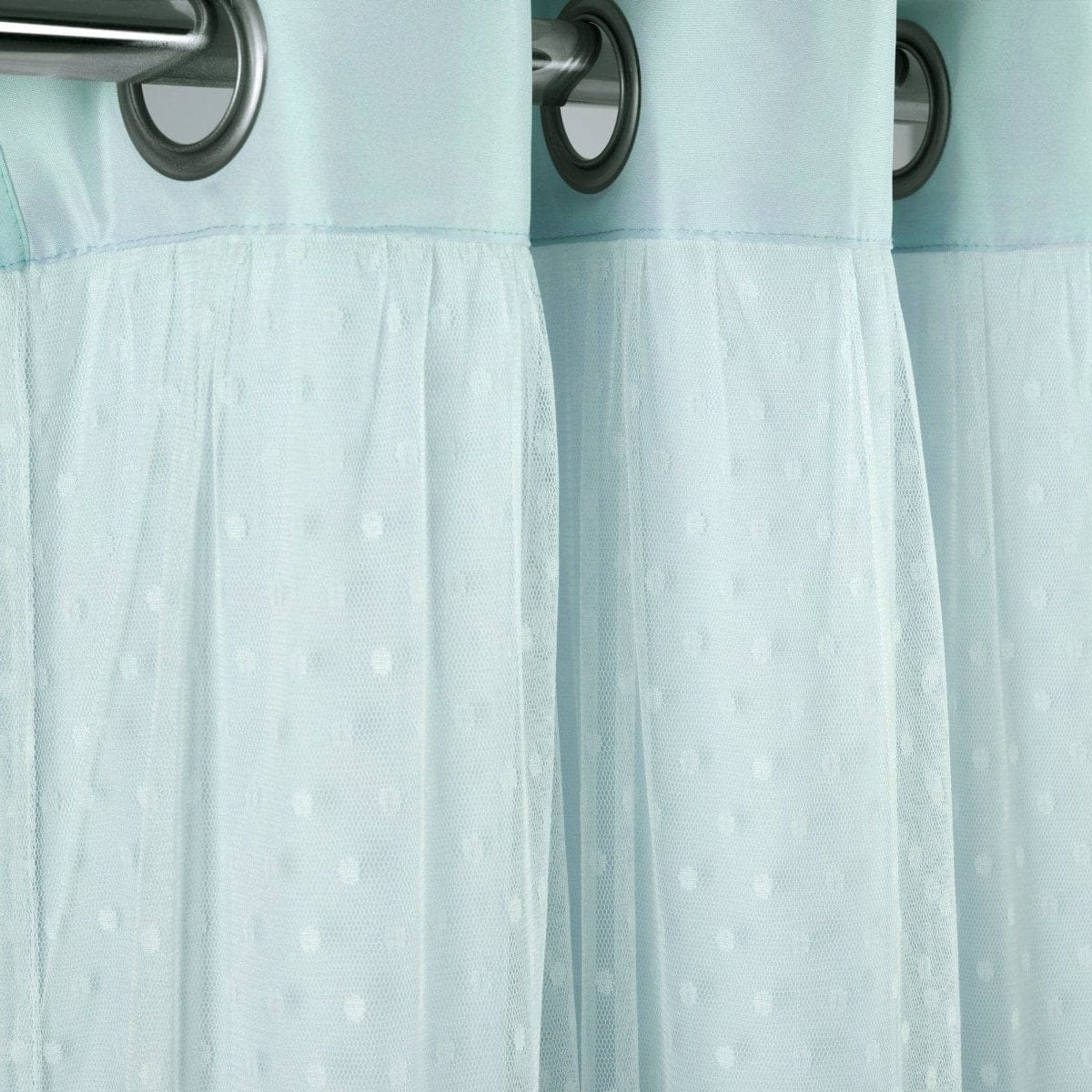 Cottage Polka Dot Sheer Window Curtain Panel Set - Image 8