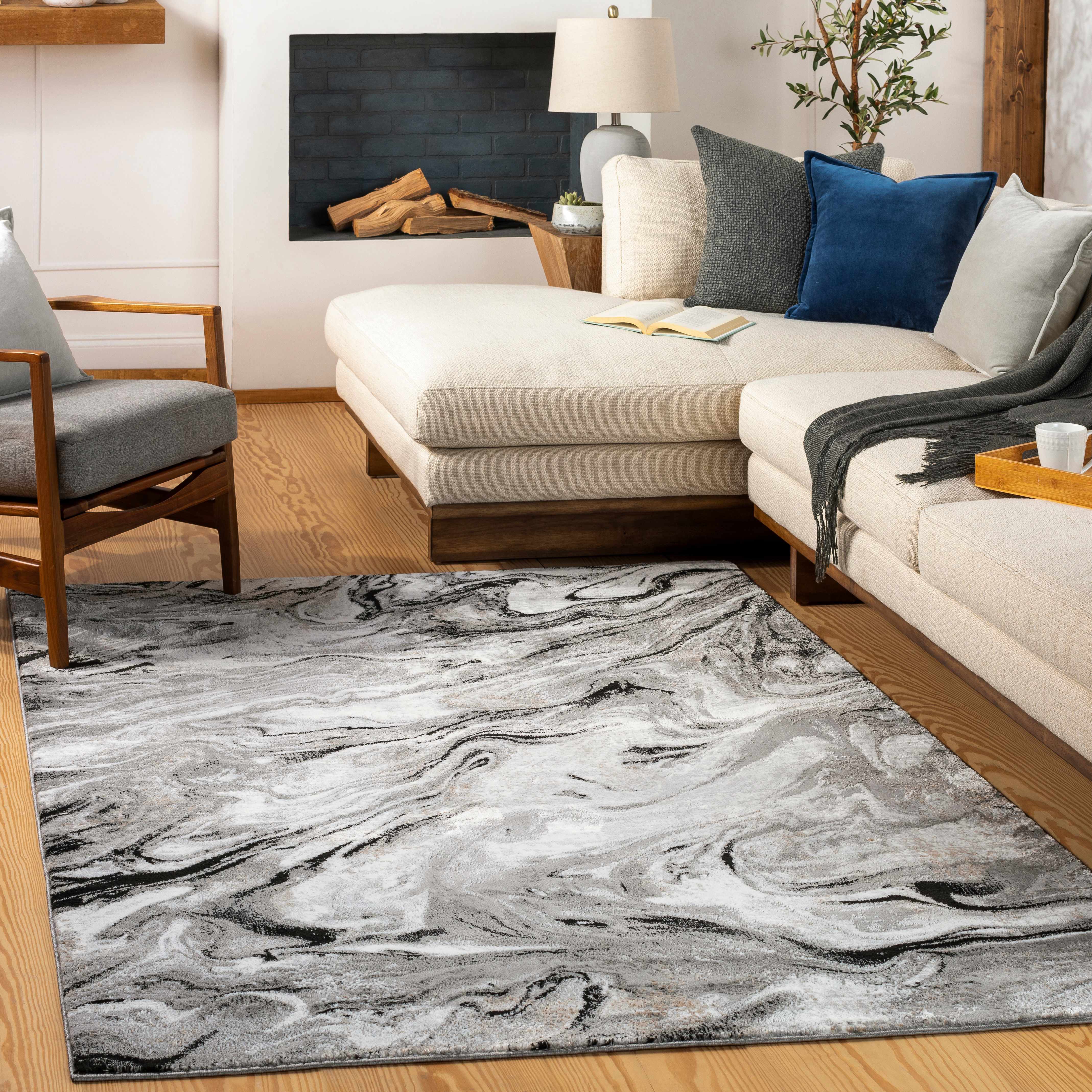 Cotterwood Gray Marble Rug - Clearance - Image 2