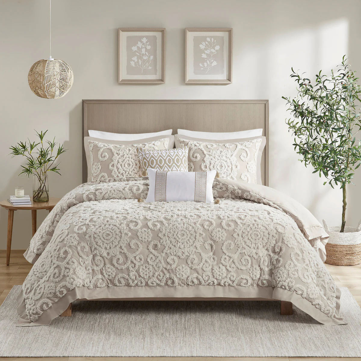 Cotton Comforter Mini Set Taupe King - Image 2