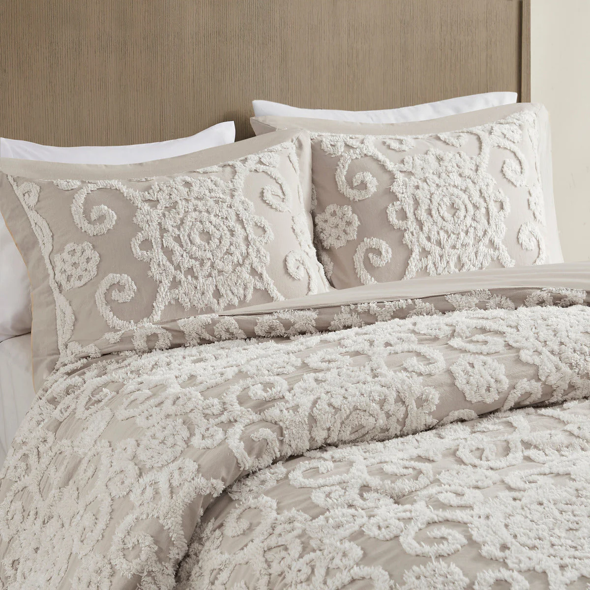 Cotton Comforter Mini Set Taupe King - Image 4