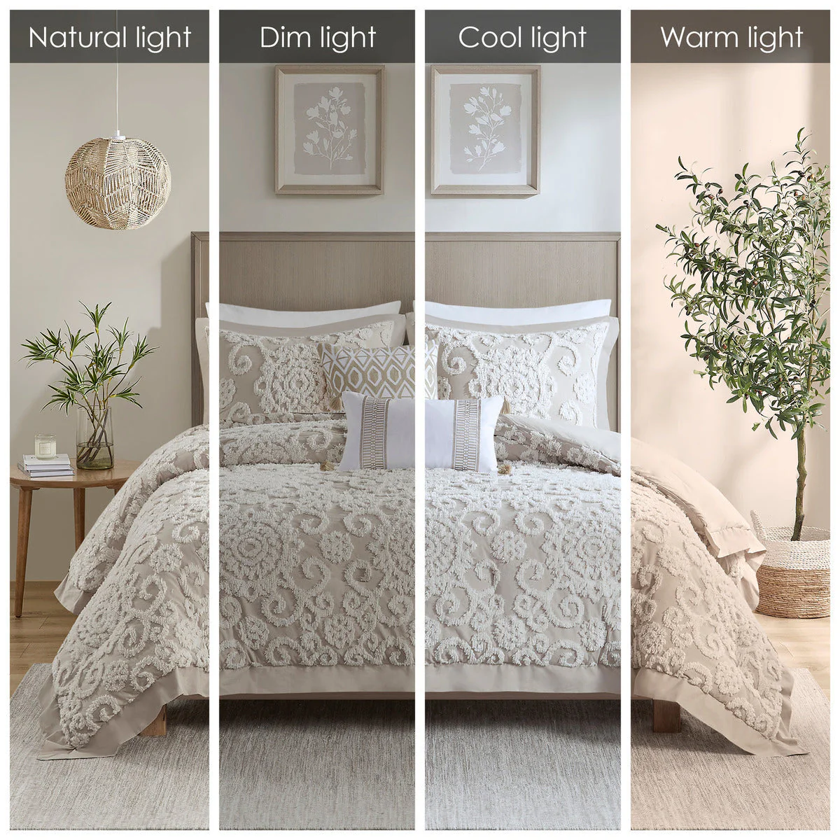 Cotton Comforter Mini Set Taupe King - Image 8