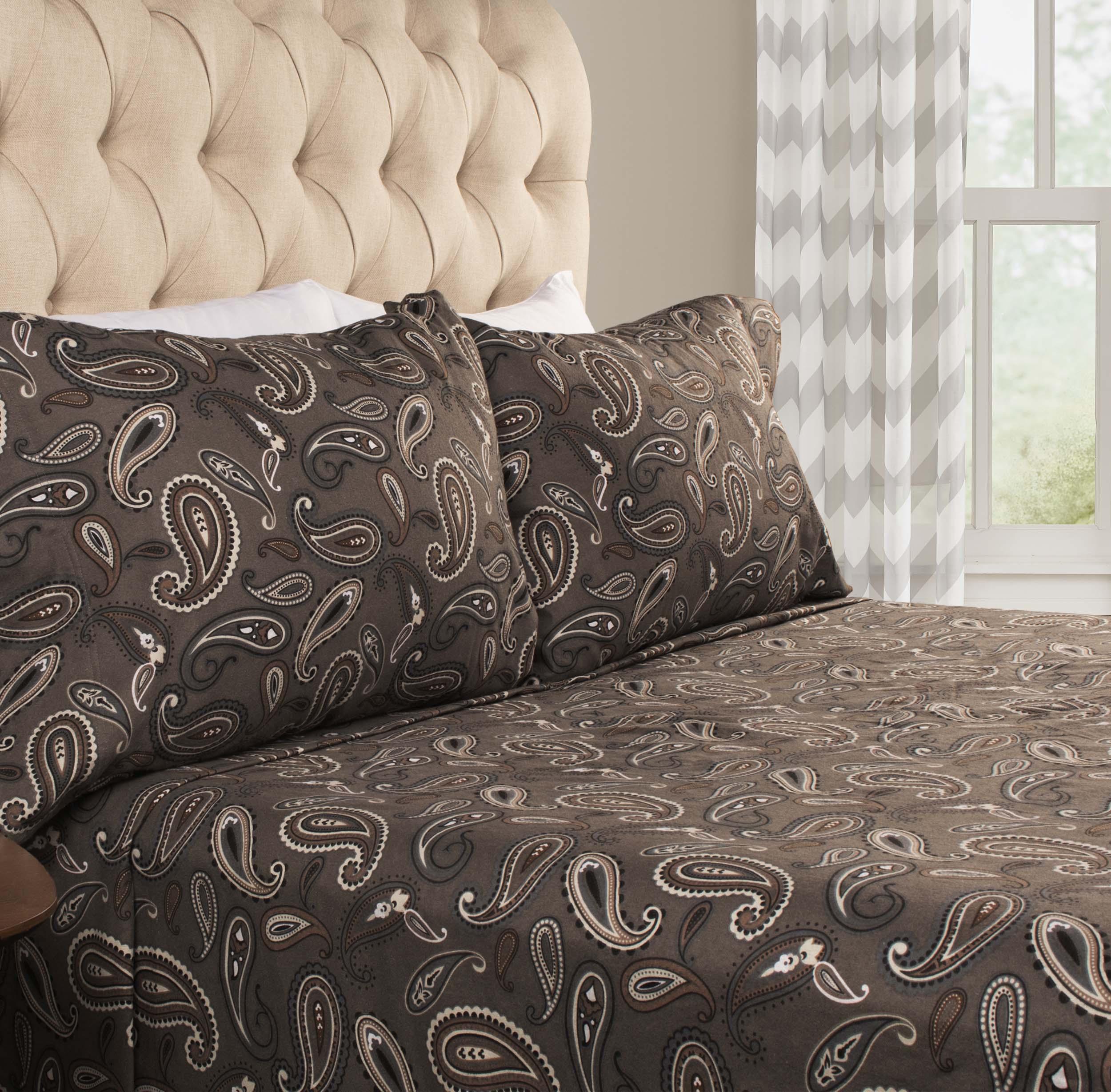 100% Cotton Flannel Bed Sheet Set Floral Paisley Deep Pocket - Image 26