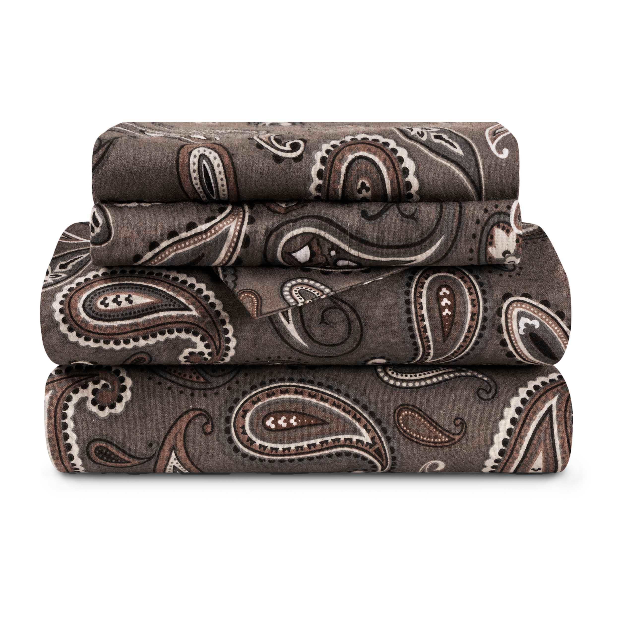 100% Cotton Flannel Bed Sheet Set Floral Paisley Deep Pocket - Image 27