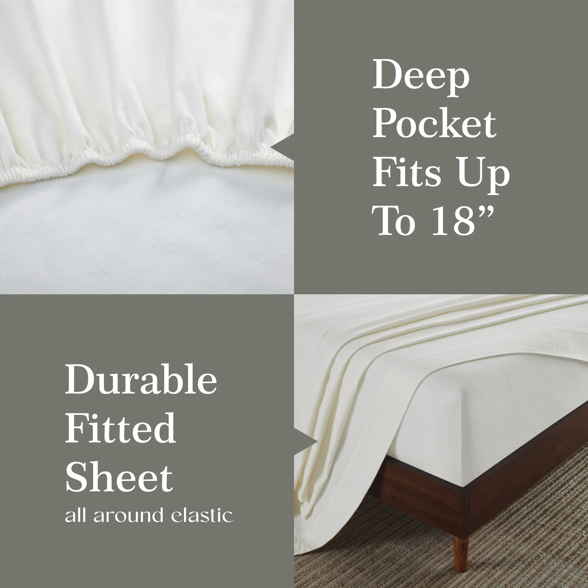 100% Cotton Flannel Solid Deep Pocket Bed Sheet Set - Image 12