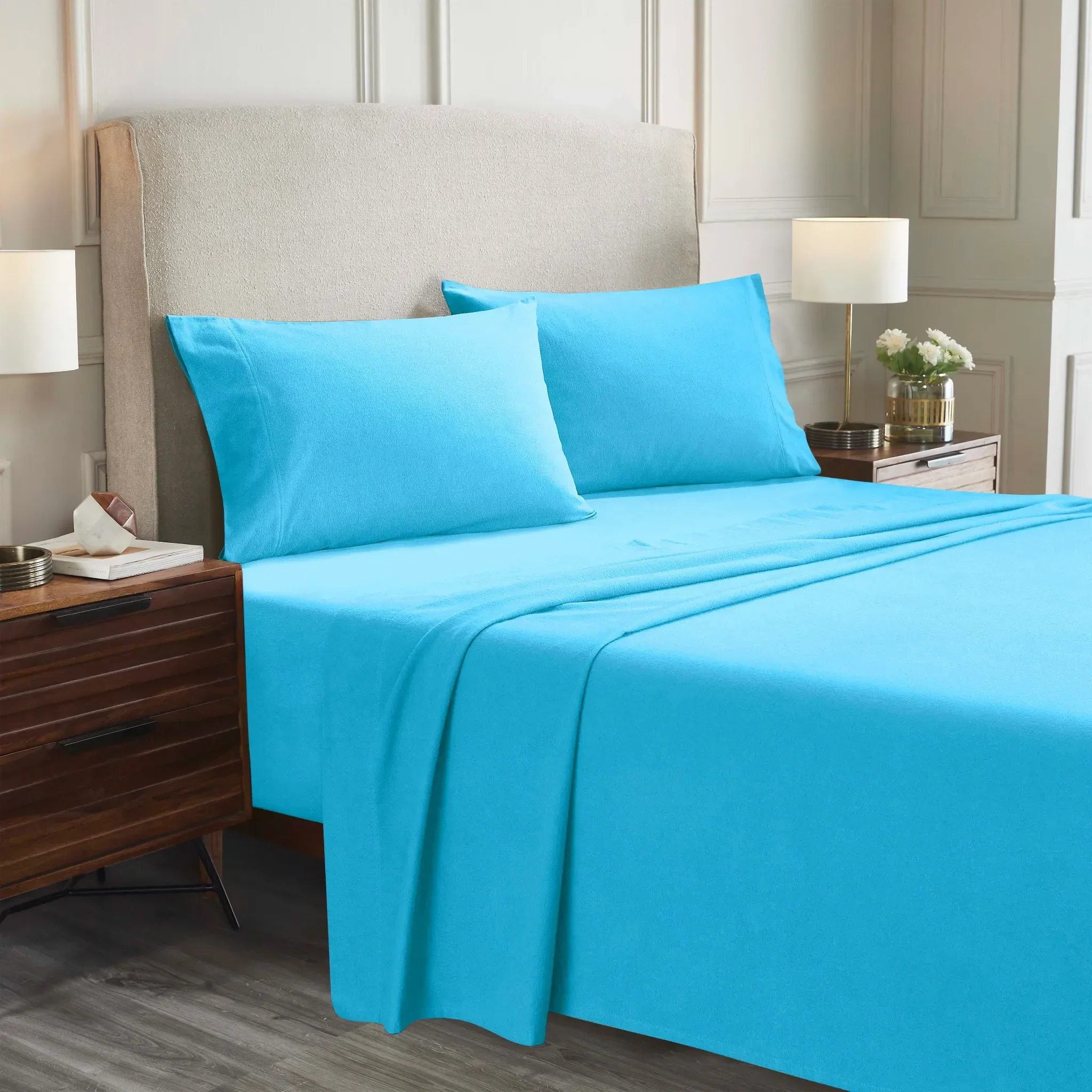 100% Cotton Flannel Solid Deep Pocket Bed Sheet Set - Image 17