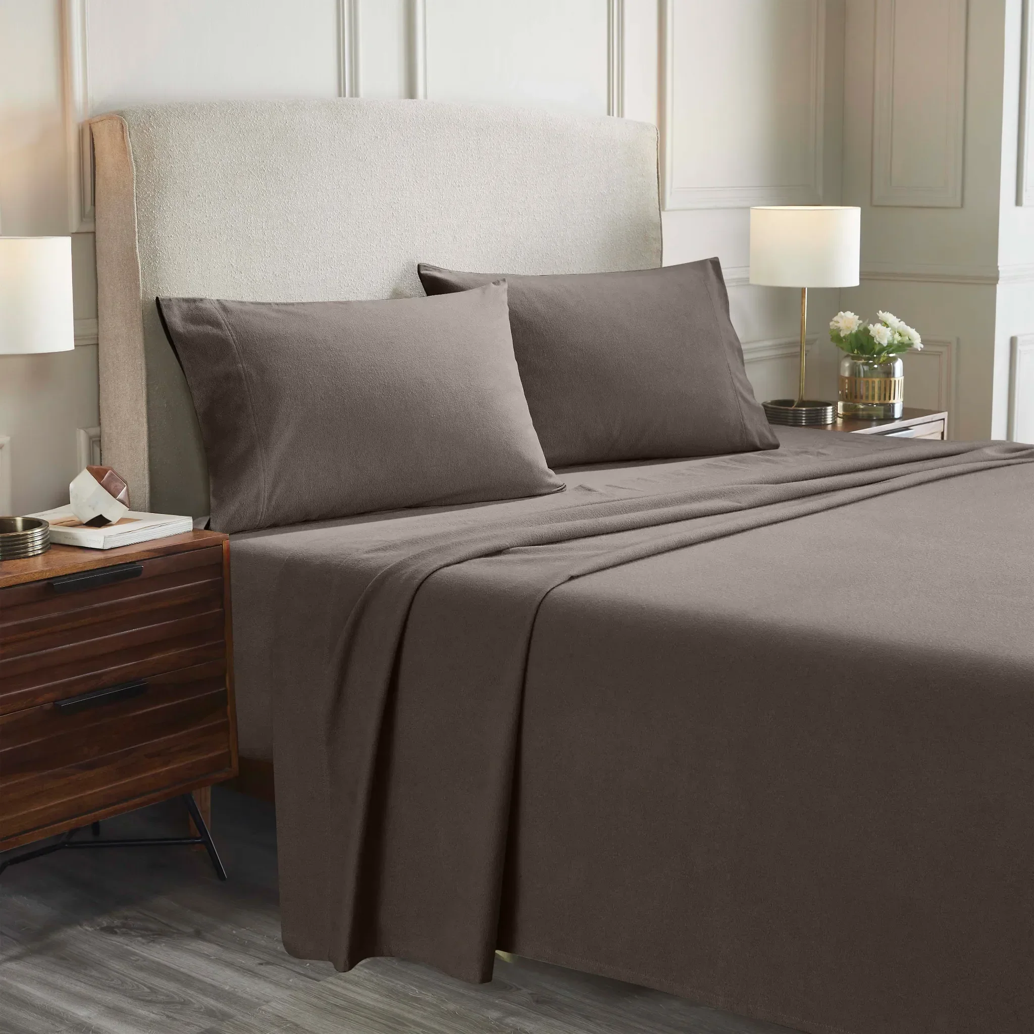 100% Cotton Flannel Solid Deep Pocket Bed Sheet Set - Image 25