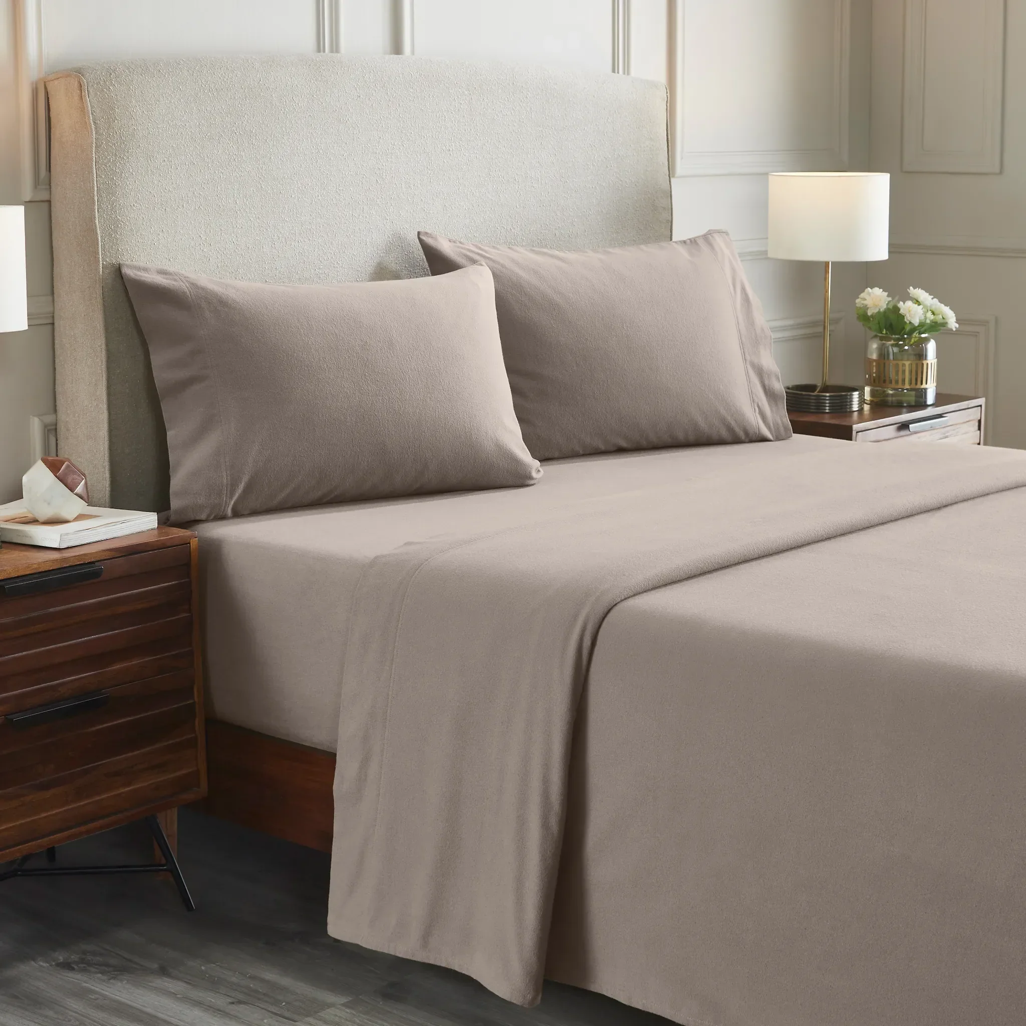 100% Cotton Flannel Solid Deep Pocket Bed Sheet Set - Image 41