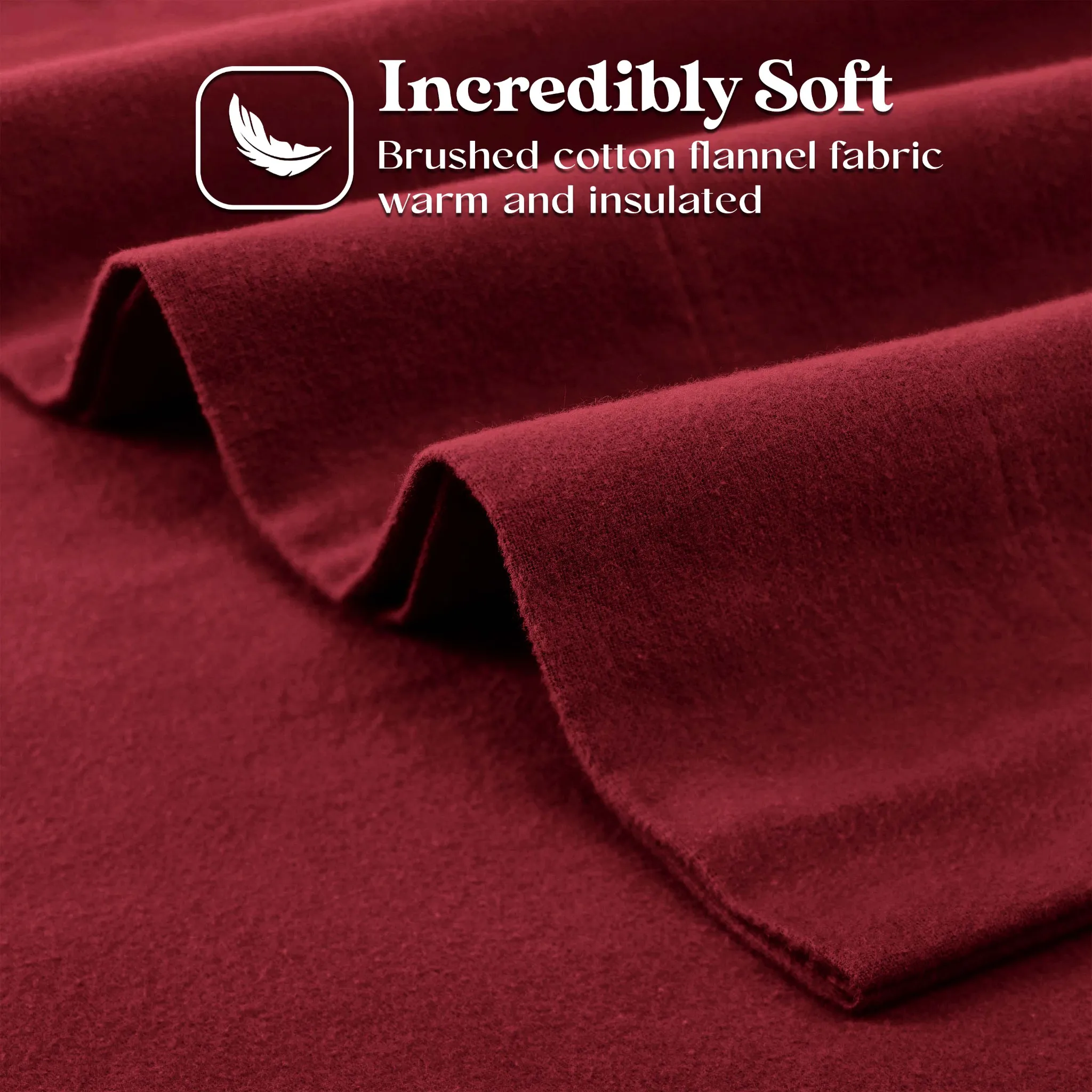 100% Cotton Flannel Solid Deep Pocket Bed Sheet Set - Image 53