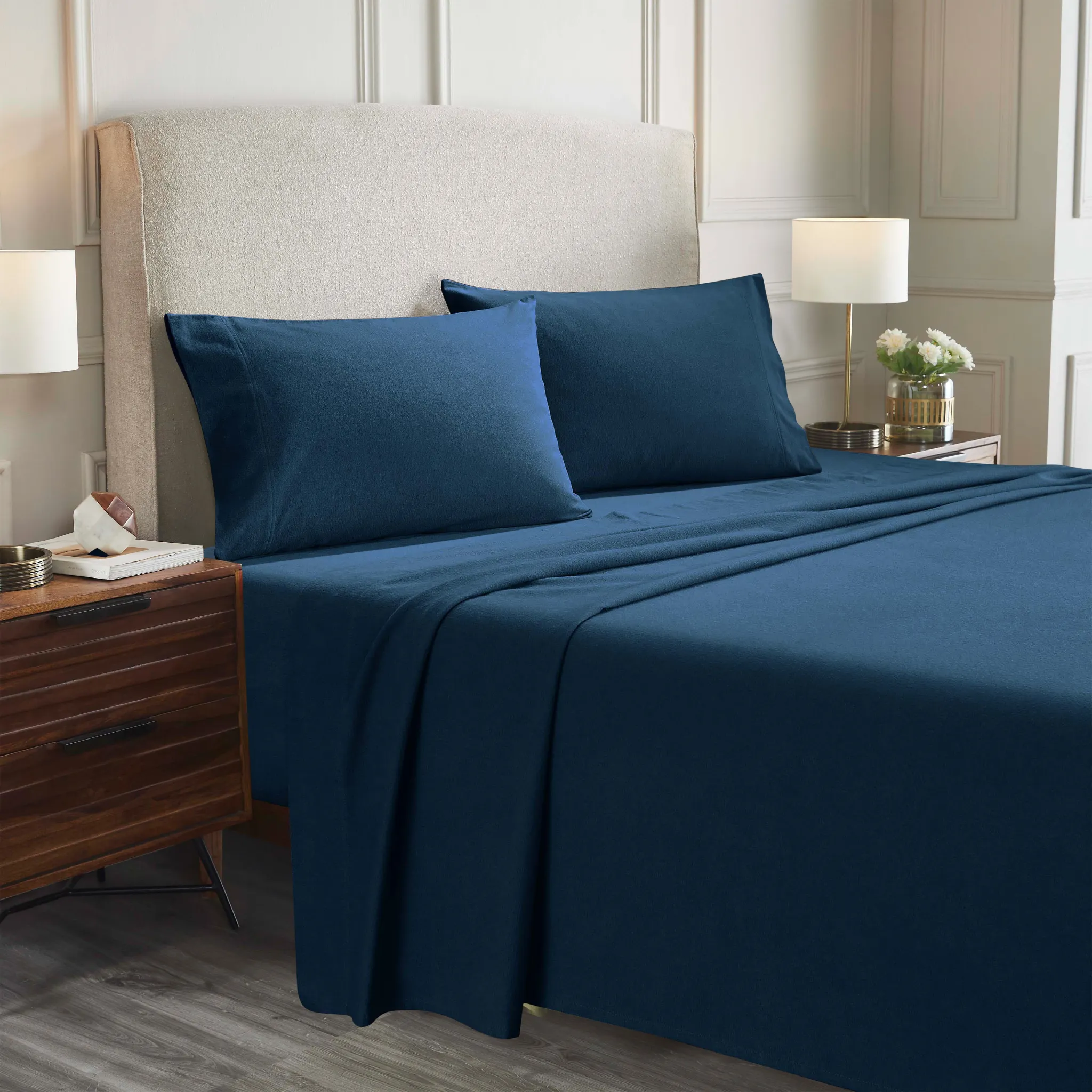 100% Cotton Flannel Solid Deep Pocket Bed Sheet Set - Image 57