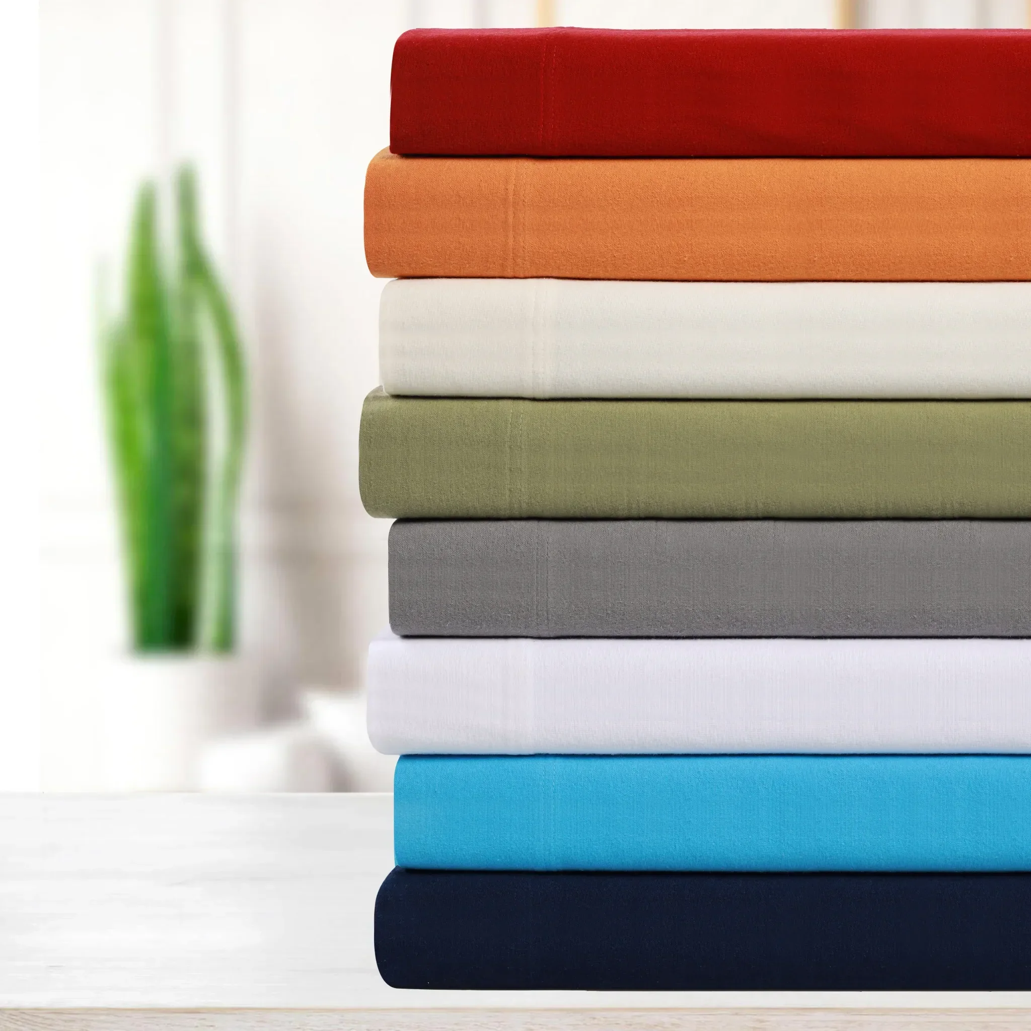 100% Cotton Flannel Solid Deep Pocket Bed Sheet Set - Image 89