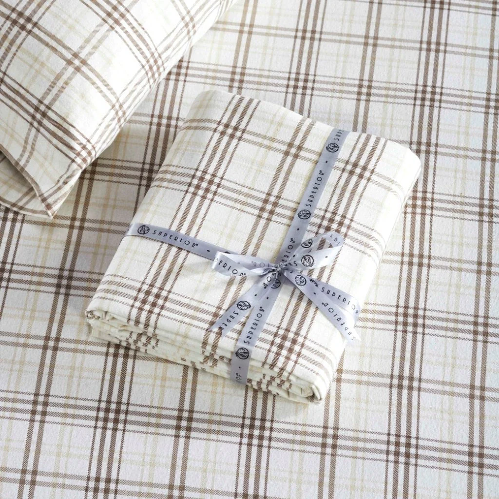 100% Cotton Flannel Sheet Set Plaid Classic Modern Farmhouse Deep Pocket - Image 17