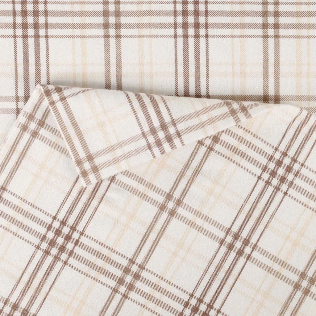 100% Cotton Flannel Sheet Set Plaid Classic Modern Farmhouse Deep Pocket - Image 18