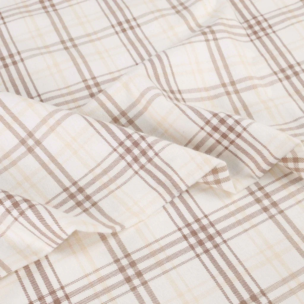 100% Cotton Flannel Sheet Set Plaid Classic Modern Farmhouse Deep Pocket - Image 20