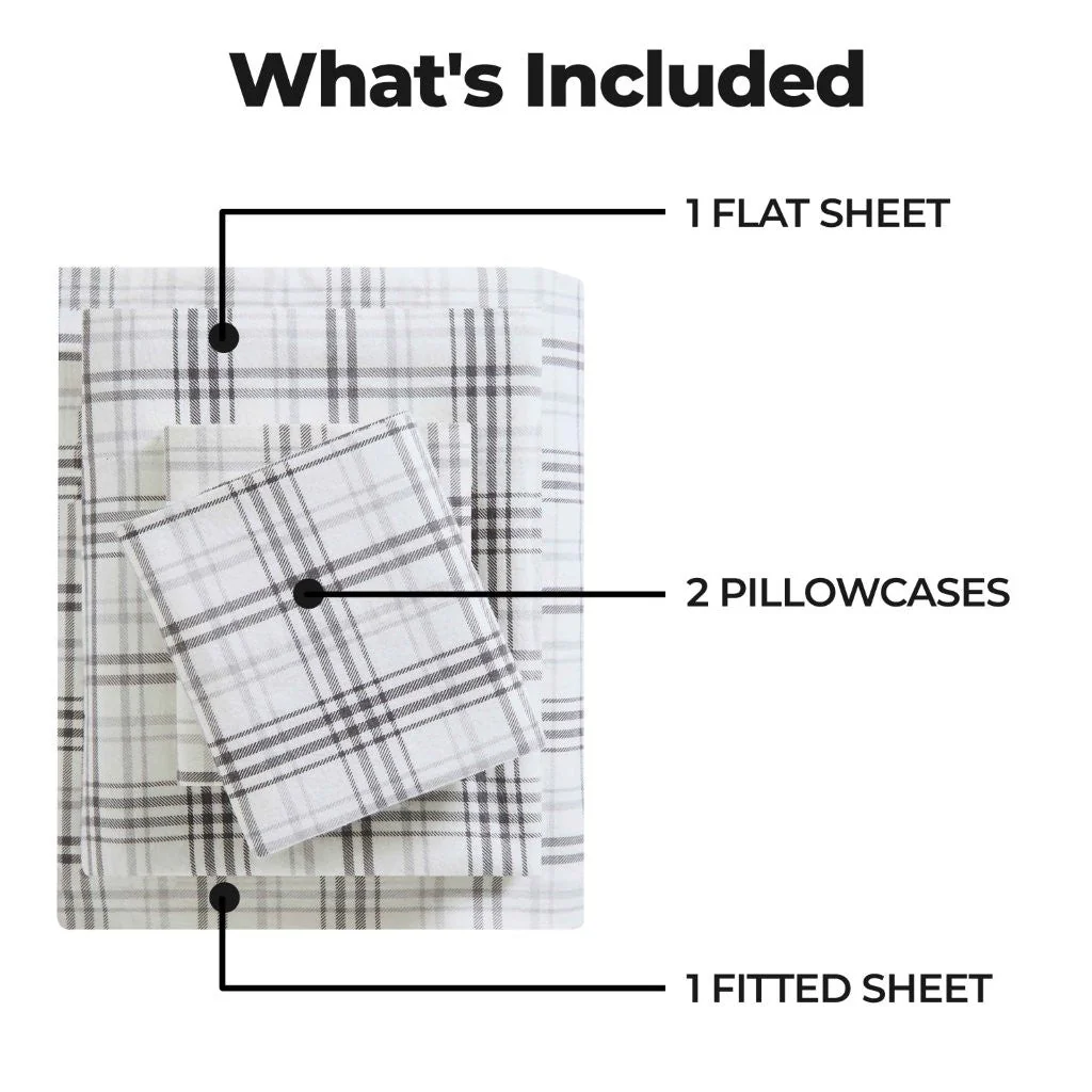 100% Cotton Flannel Sheet Set Plaid Classic Modern Farmhouse Deep Pocket - Image 34