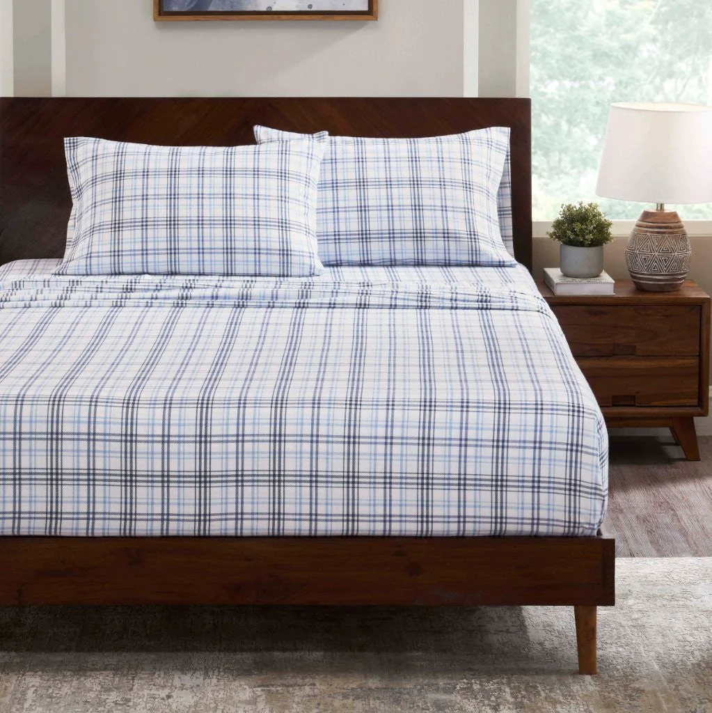 100% Cotton Flannel Sheet Set Plaid Classic Modern Farmhouse Deep Pocket - Image 39