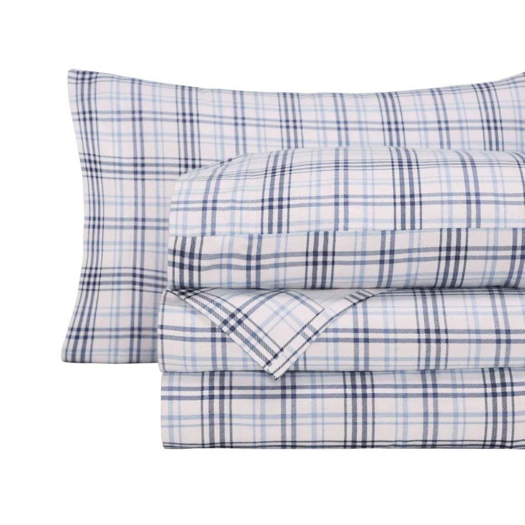 100% Cotton Flannel Sheet Set Plaid Classic Modern Farmhouse Deep Pocket - Image 40