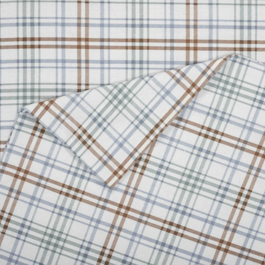 100% Cotton Flannel Sheet Set Plaid Classic Modern Farmhouse Deep Pocket - Image 6