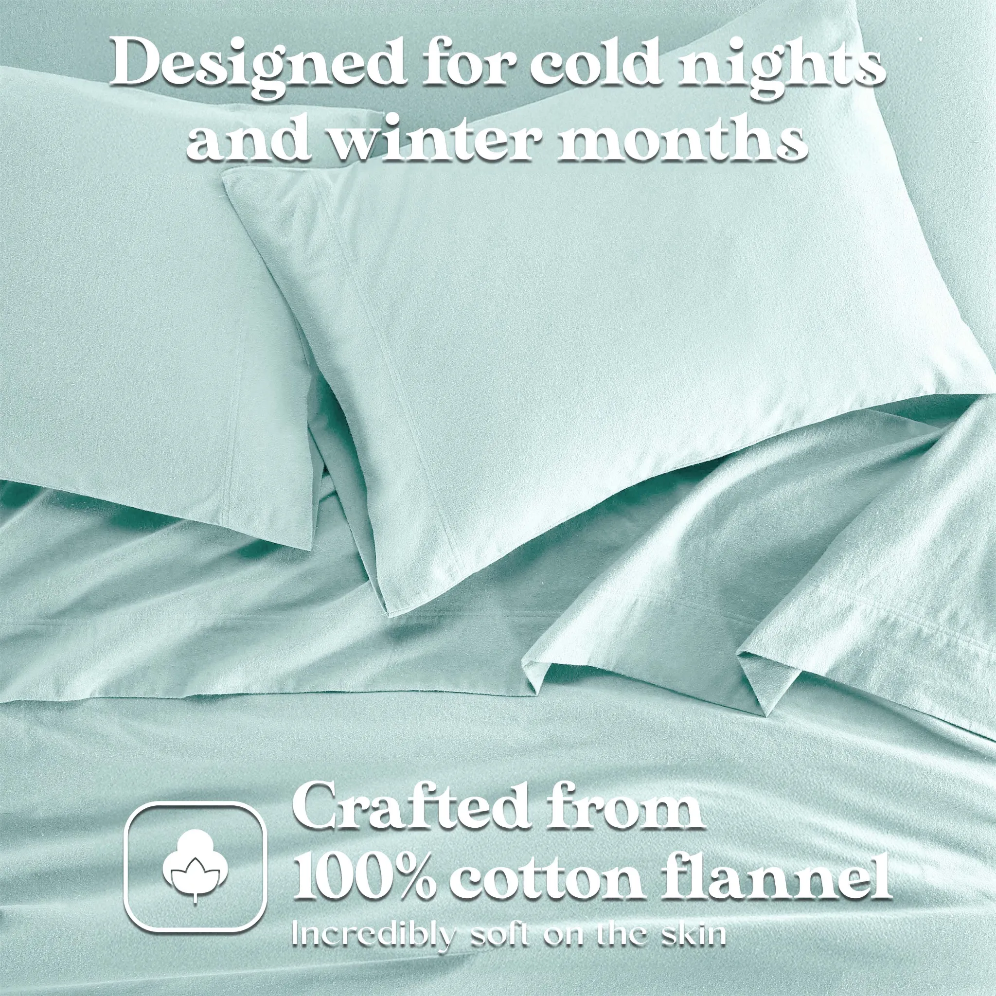 Solid Flannel Cotton Soft Fuzzy Pillowcases, Set of 2 - Image 14