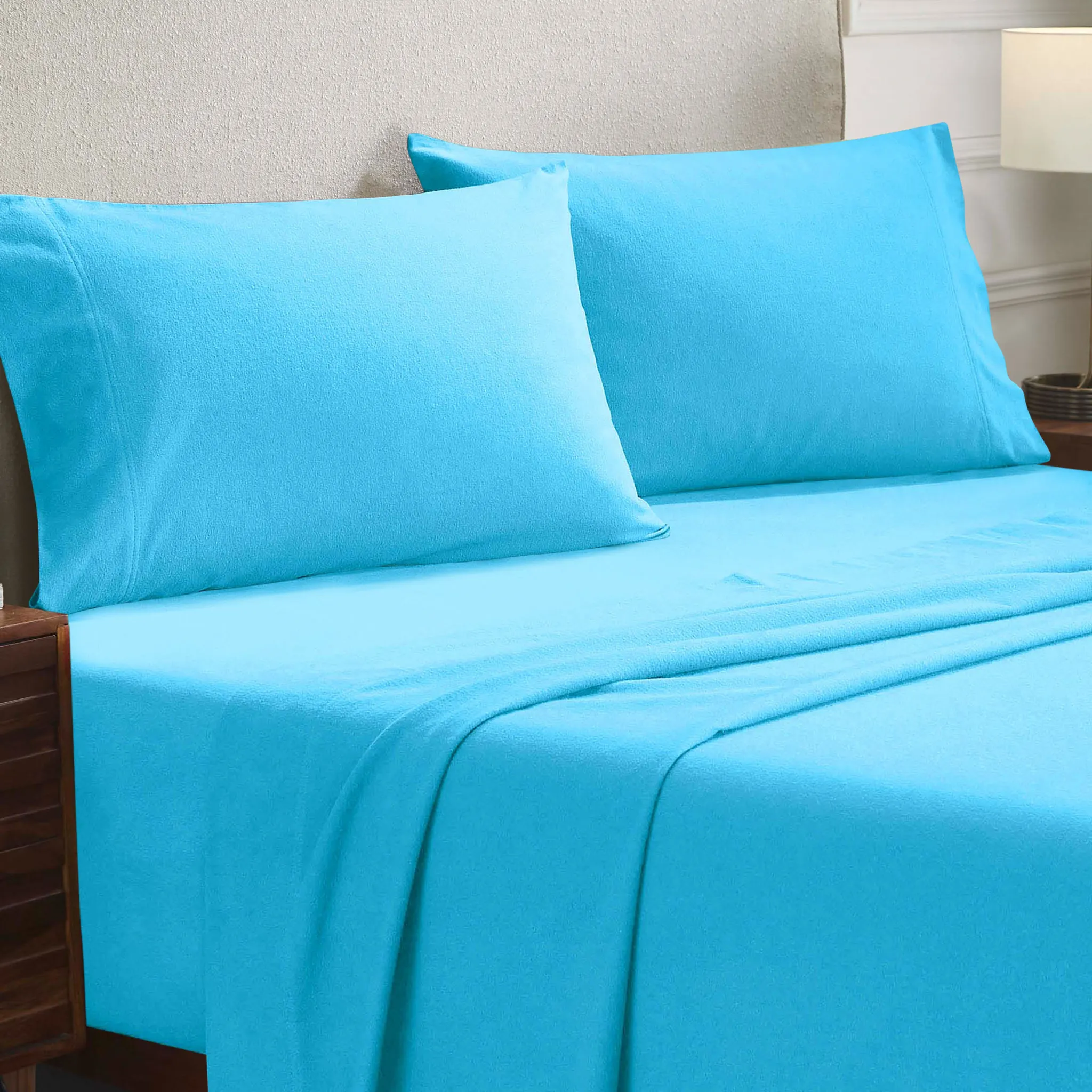 Solid Flannel Cotton Soft Fuzzy Pillowcases, Set of 2 - Image 16