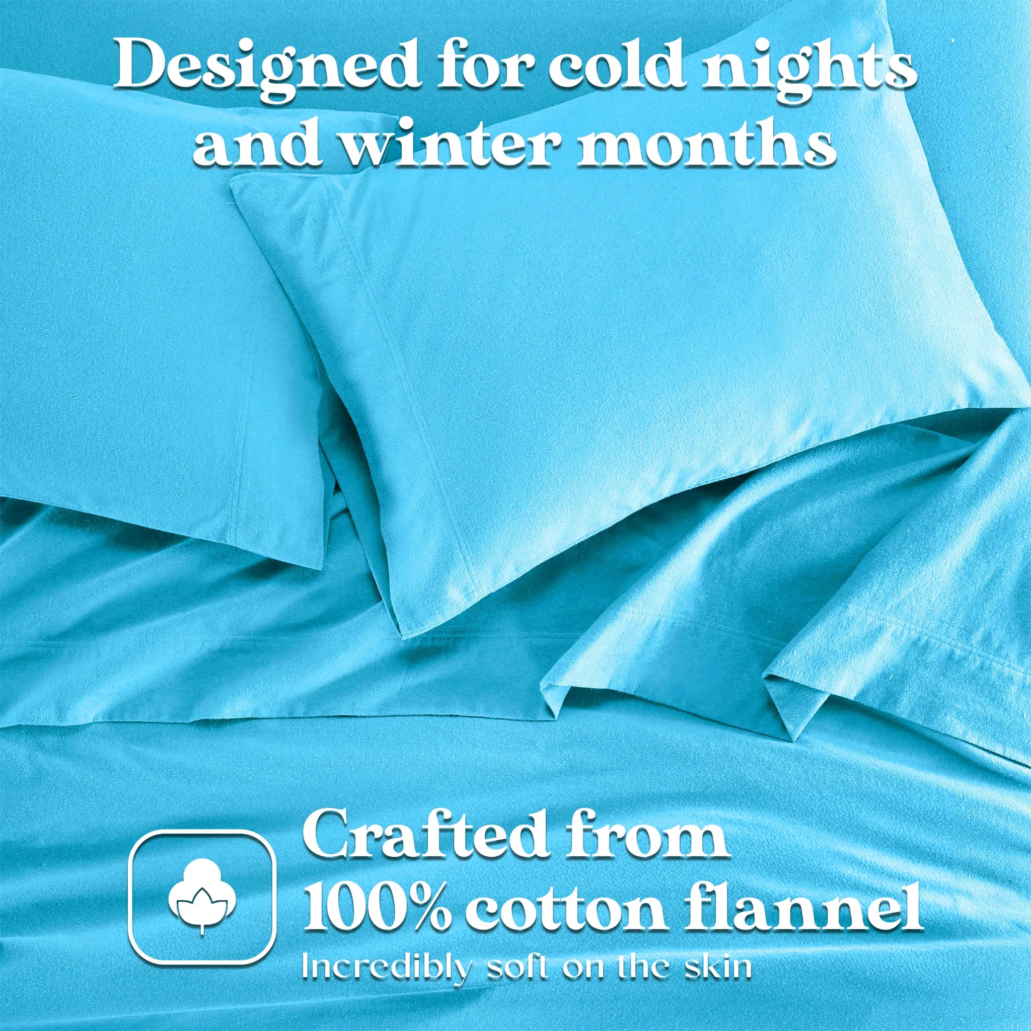 Solid Flannel Cotton Soft Fuzzy Pillowcases, Set of 2 - Image 19