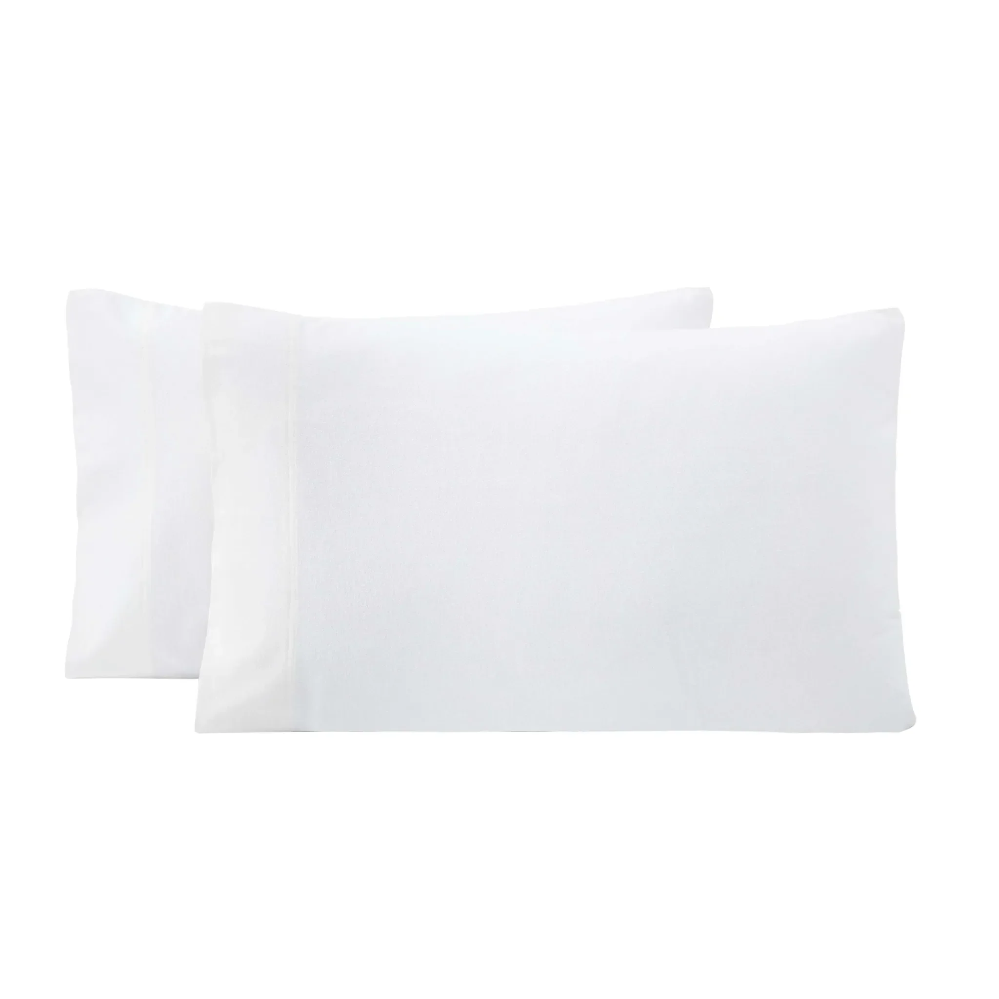 Solid Flannel Cotton Soft Fuzzy Pillowcases, Set of 2 - Image 2