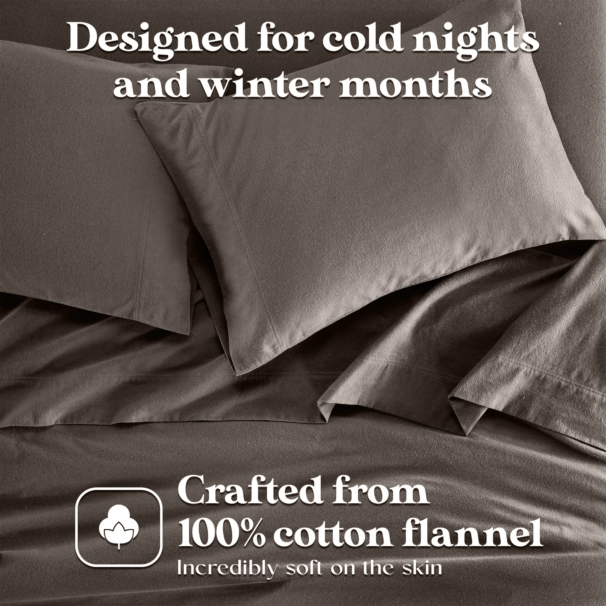 Solid Flannel Cotton Soft Fuzzy Pillowcases, Set of 2 - Image 24