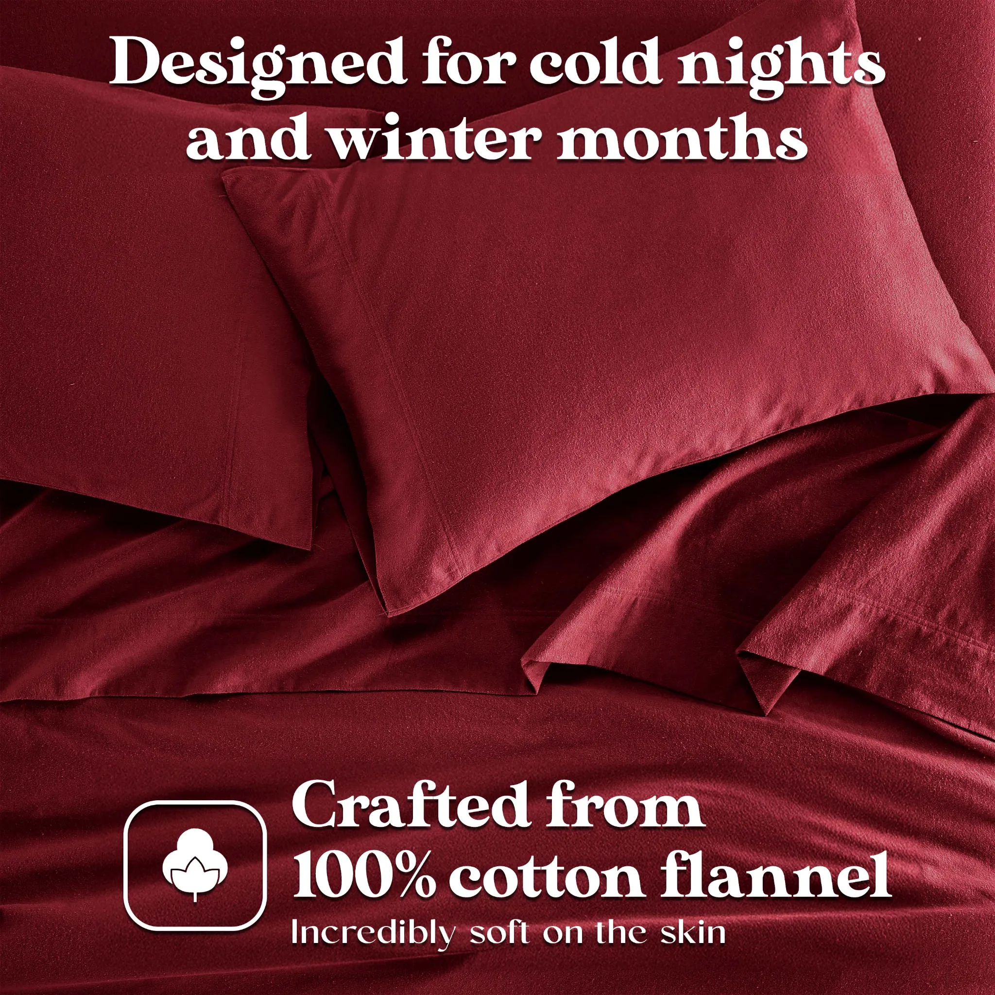 Solid Flannel Cotton Soft Fuzzy Pillowcases, Set of 2 - Image 34