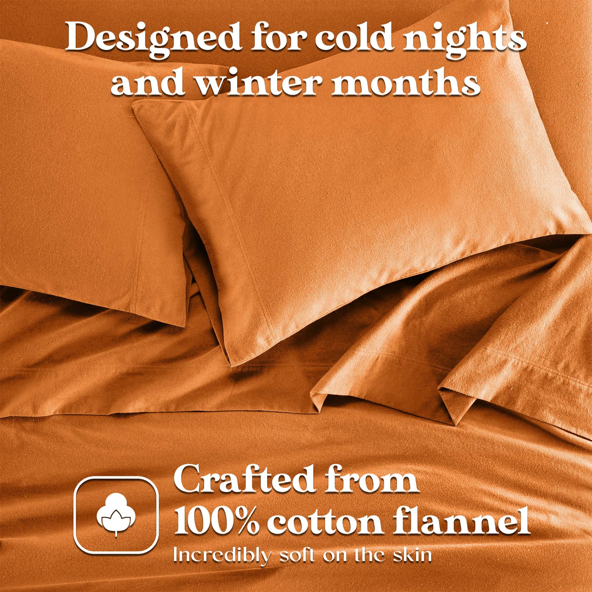 Solid Flannel Cotton Soft Fuzzy Pillowcases, Set of 2 - Image 44