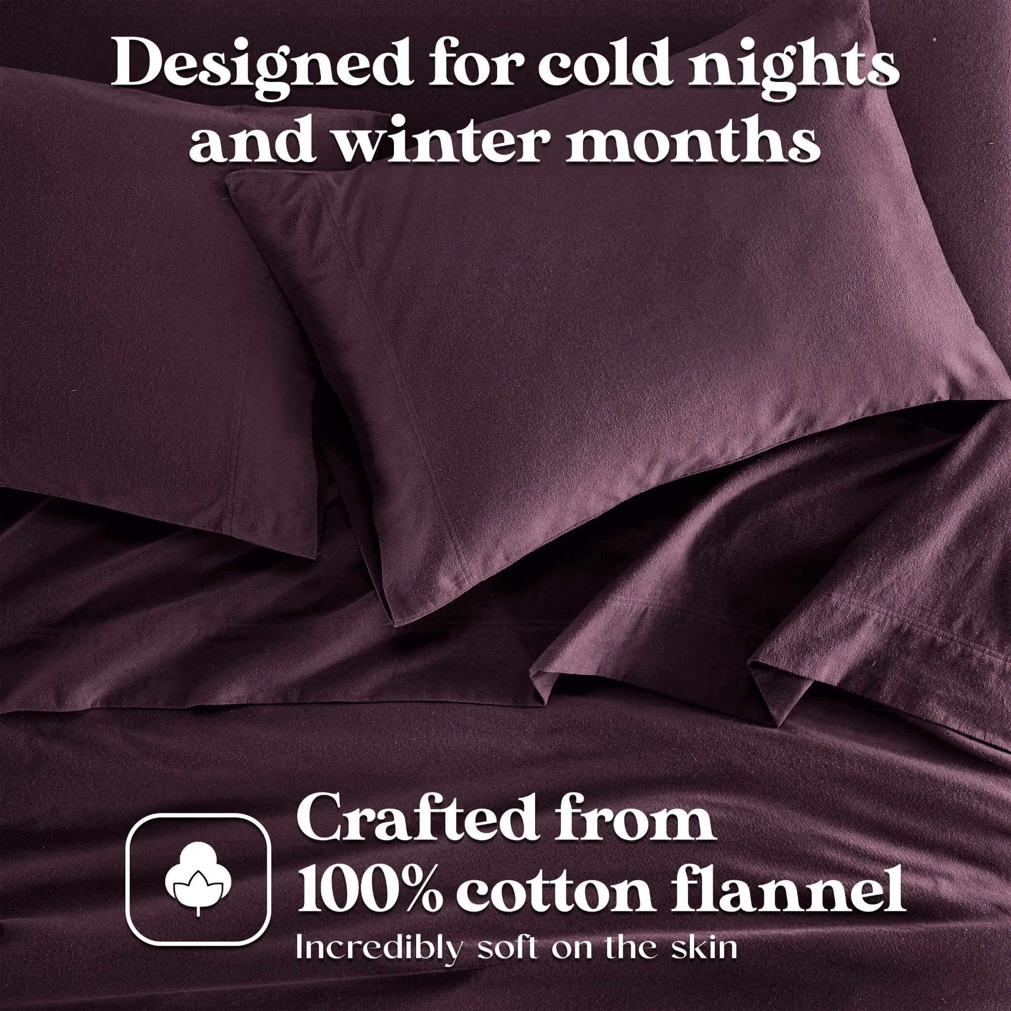 Solid Flannel Cotton Soft Fuzzy Pillowcases, Set of 2 - Image 49
